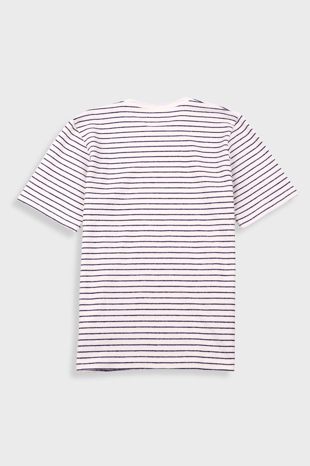 Short Sleeve Textured Striped T-Shirt - Ecru Navy