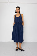 Full Seam Skirt - Dark Navy Cutwork Stripe