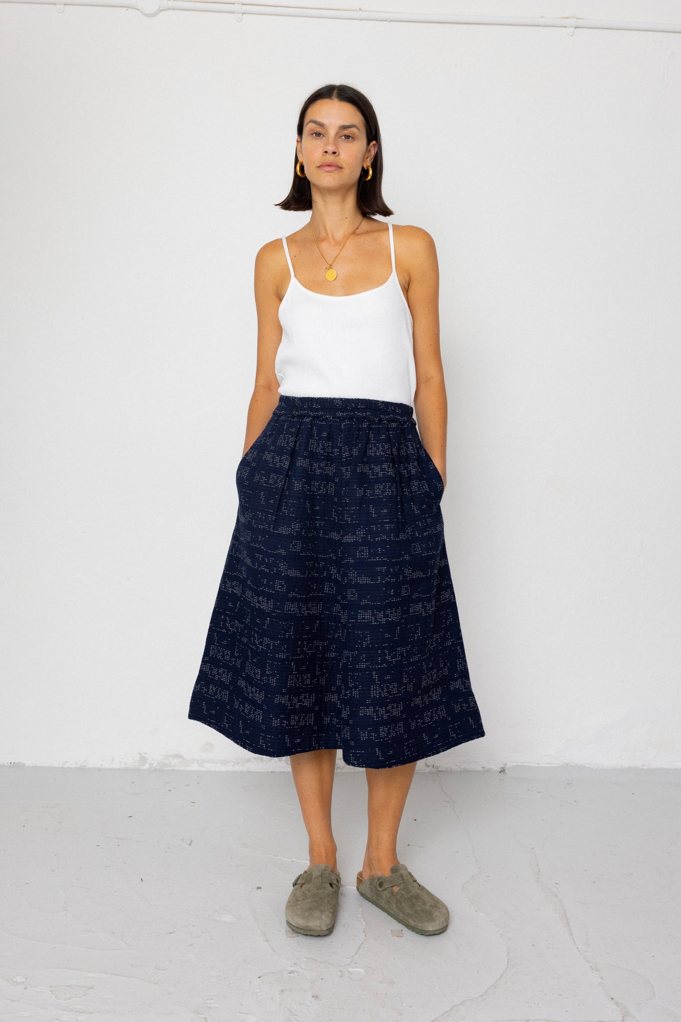Full Seam Skirt - Stray Float Stitch Indigo
