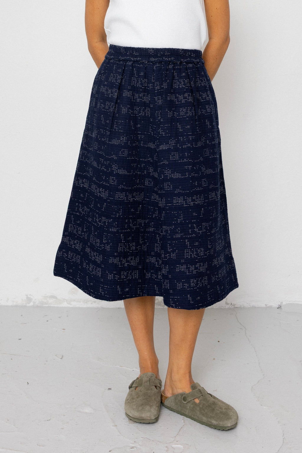 Full Seam Skirt - Stray Float Stitch Indigo