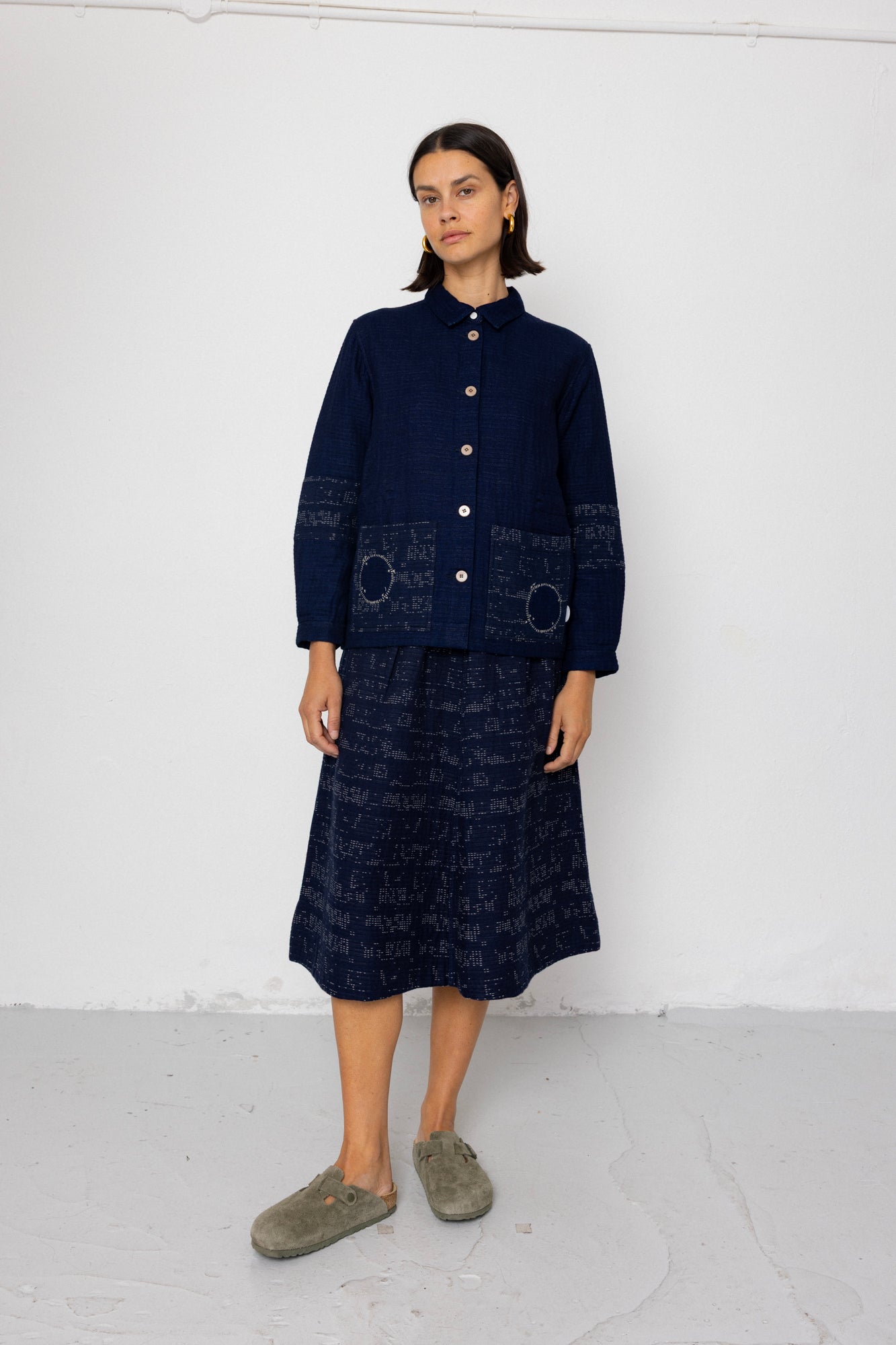 Full Seam Skirt - Stray Float Stitch Indigo