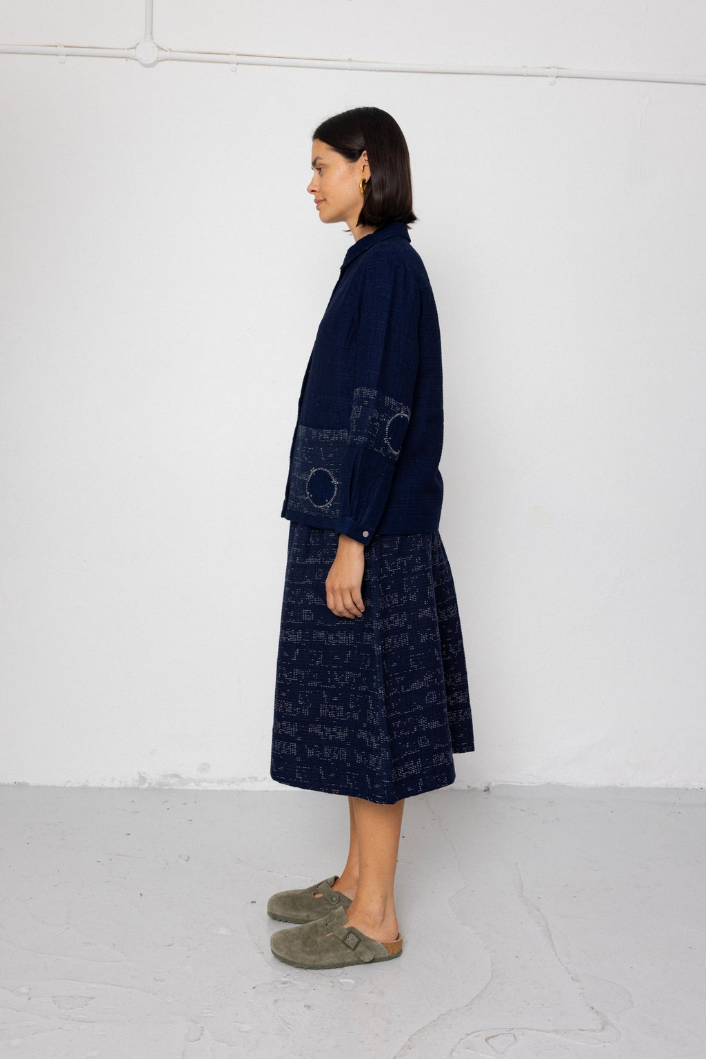 Full Seam Skirt - Stray Float Stitch Indigo