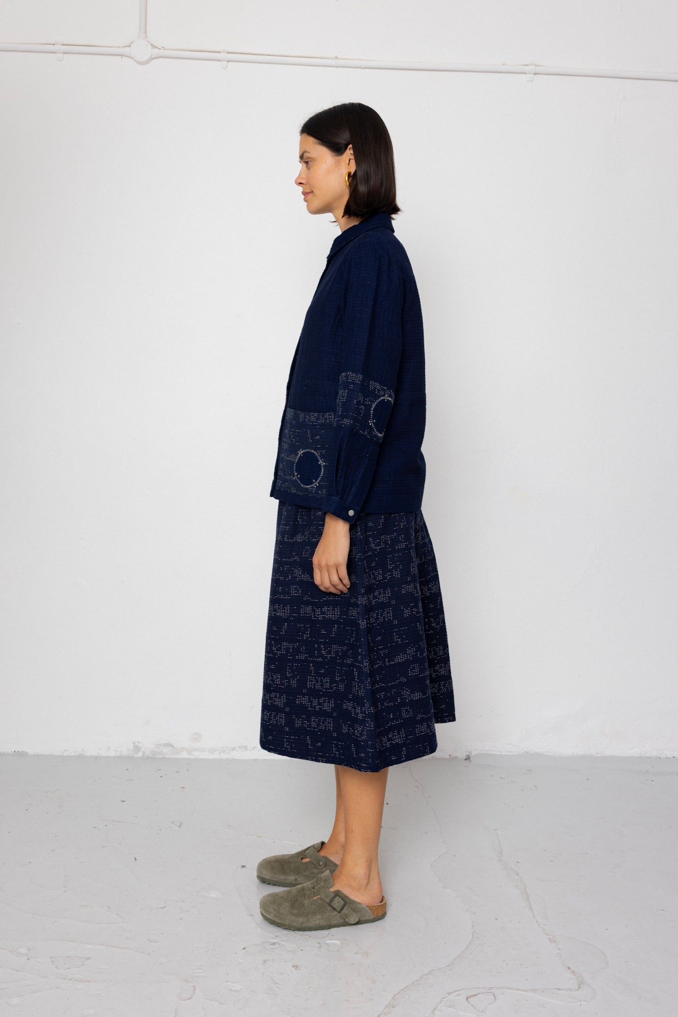 Full Seam Skirt - Stray Float Stitch Indigo