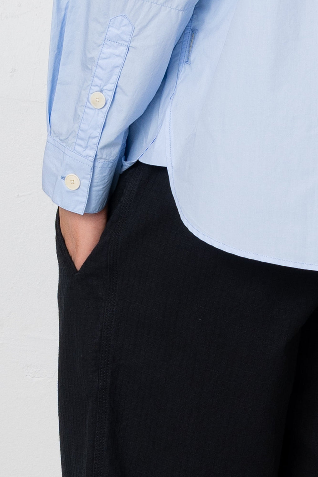 Grandad Collar Shirt - Light Blue