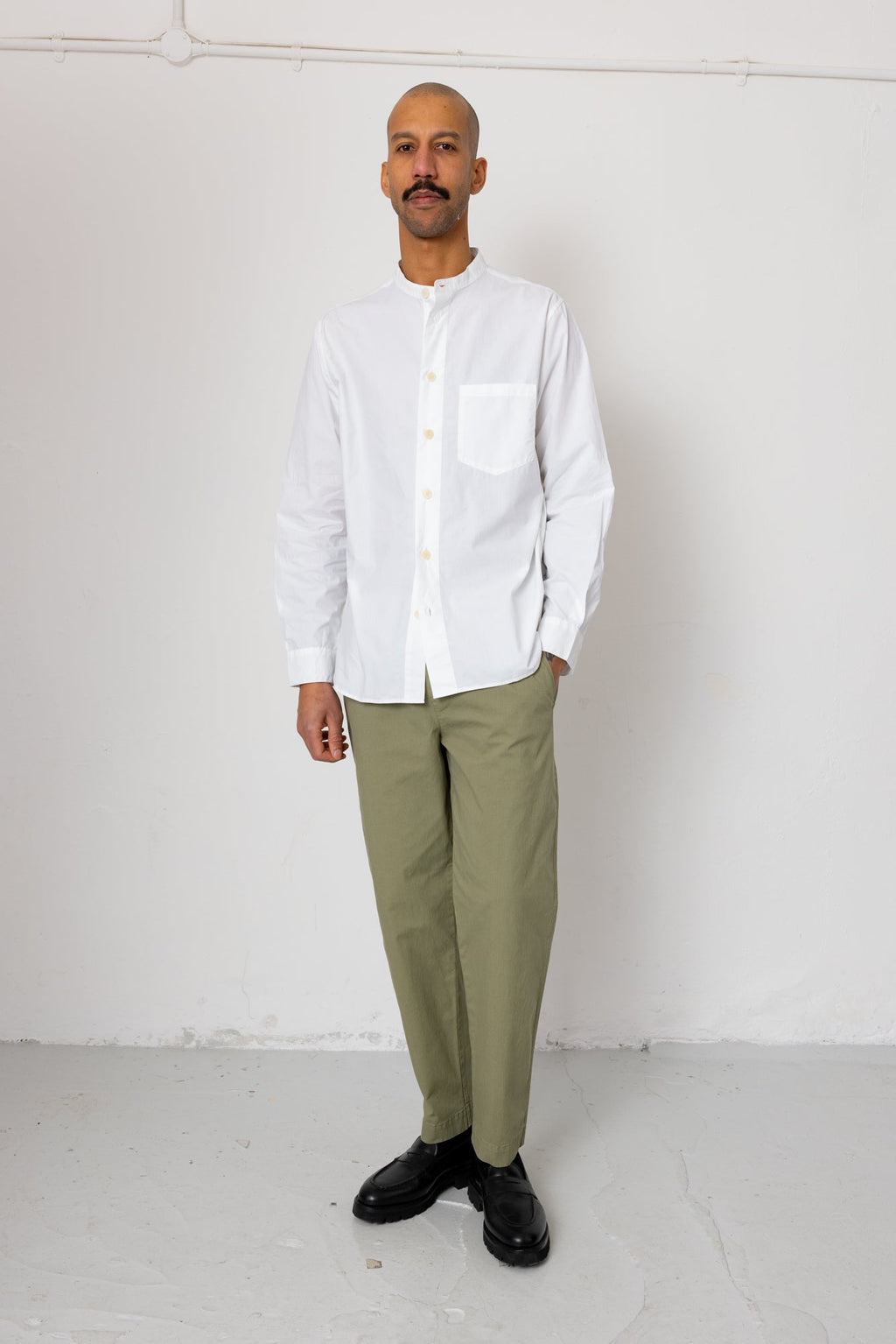 Grandad Collar Shirt - White