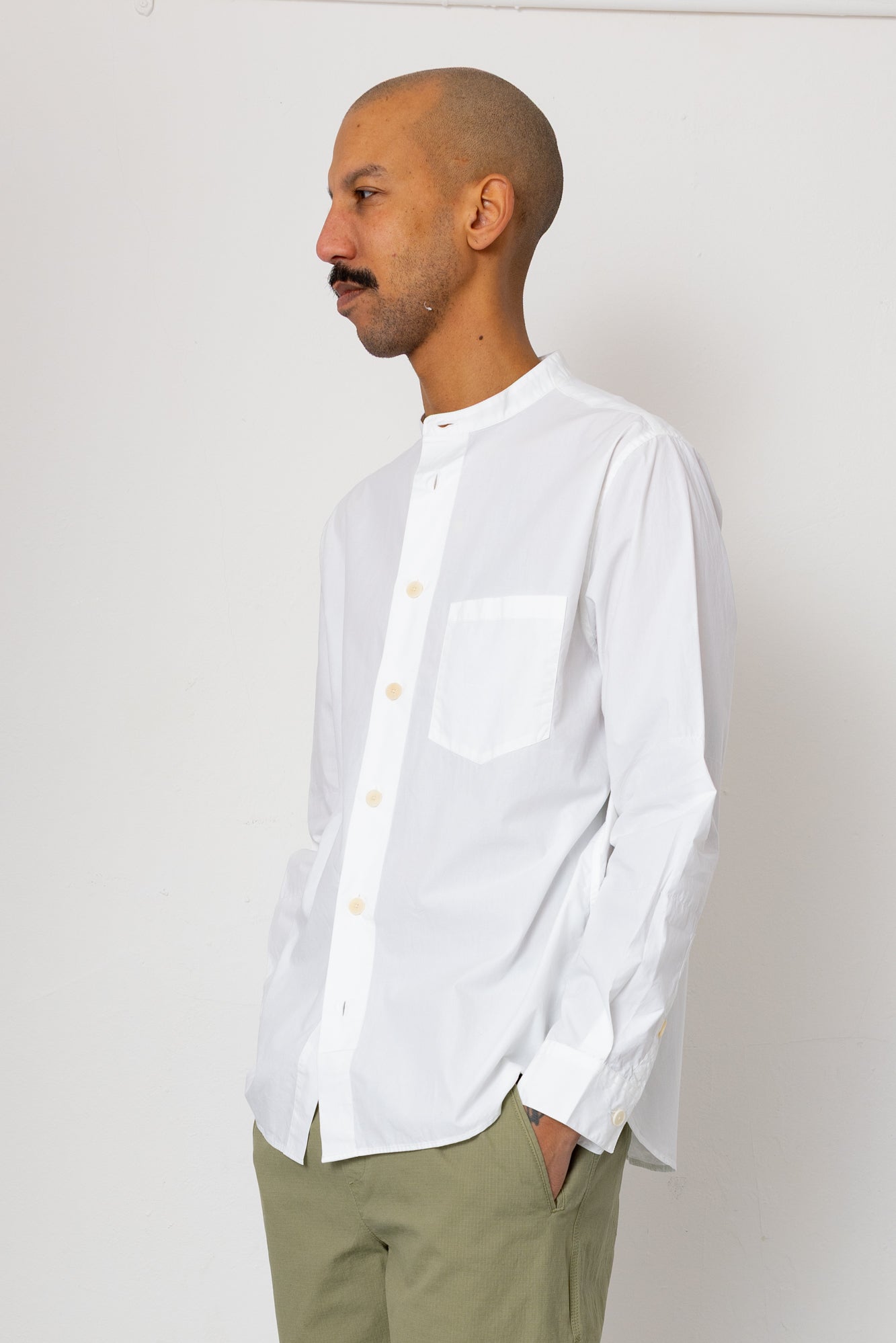 Grandad Collar Shirt - White