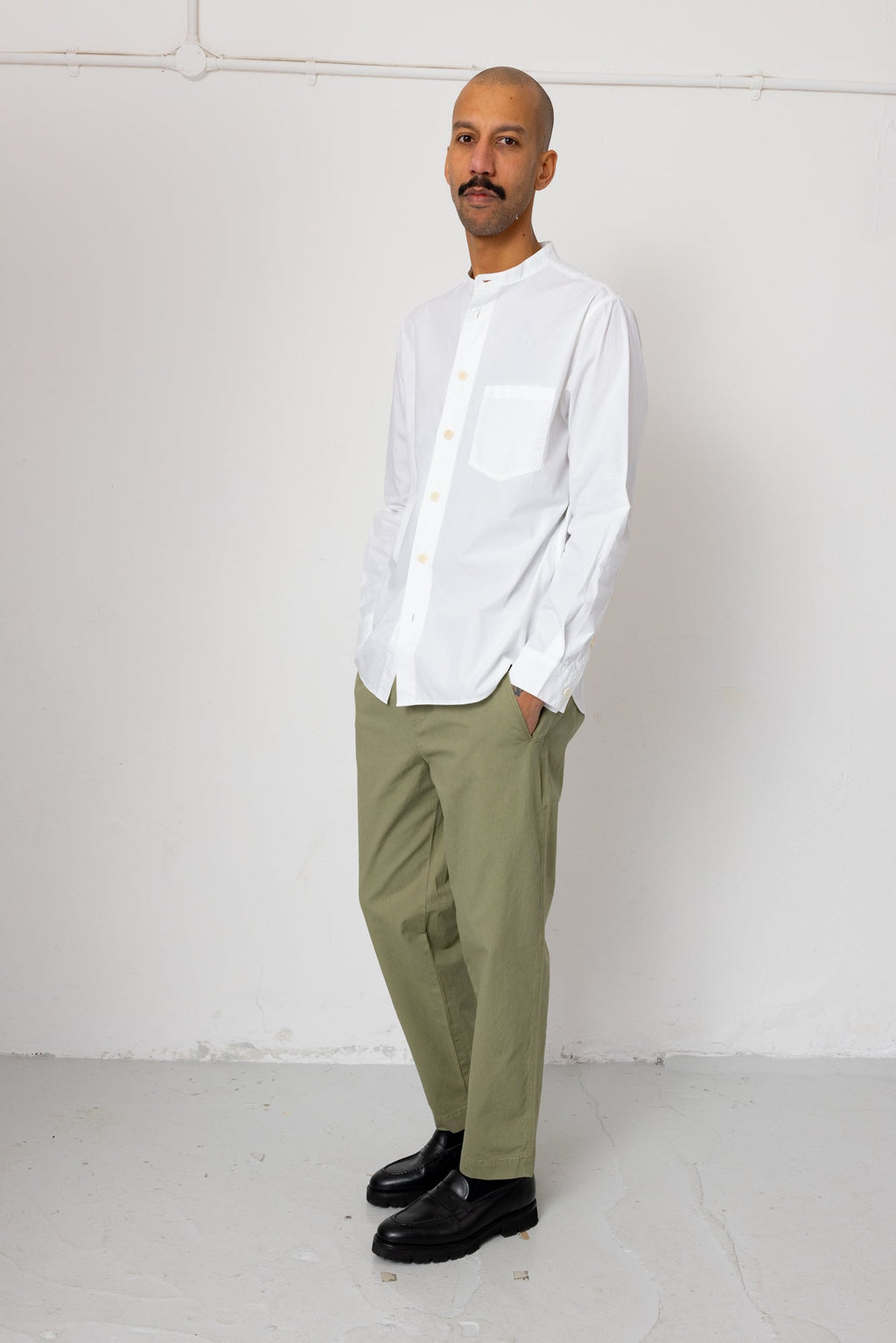 Grandad Collar Shirt - White