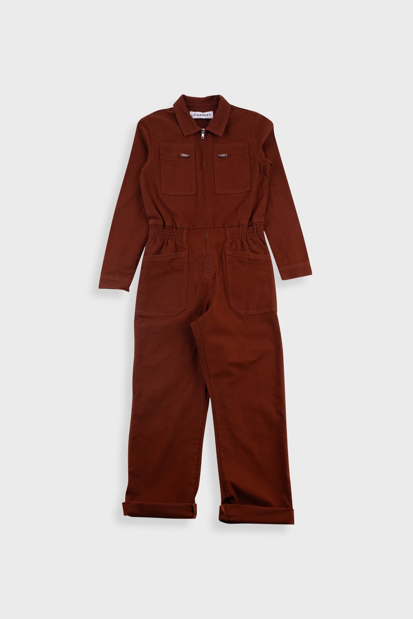 L.F.Markey | Danny Stretch Boilersuit - Dark Rust