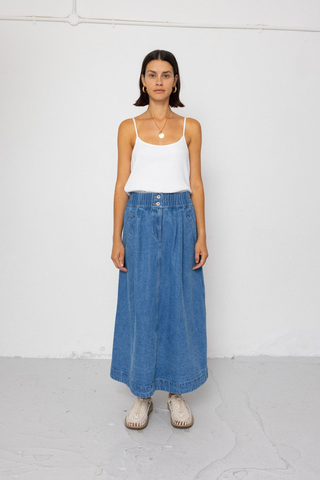 Maxi Skirt - Heavy Bleach Wash