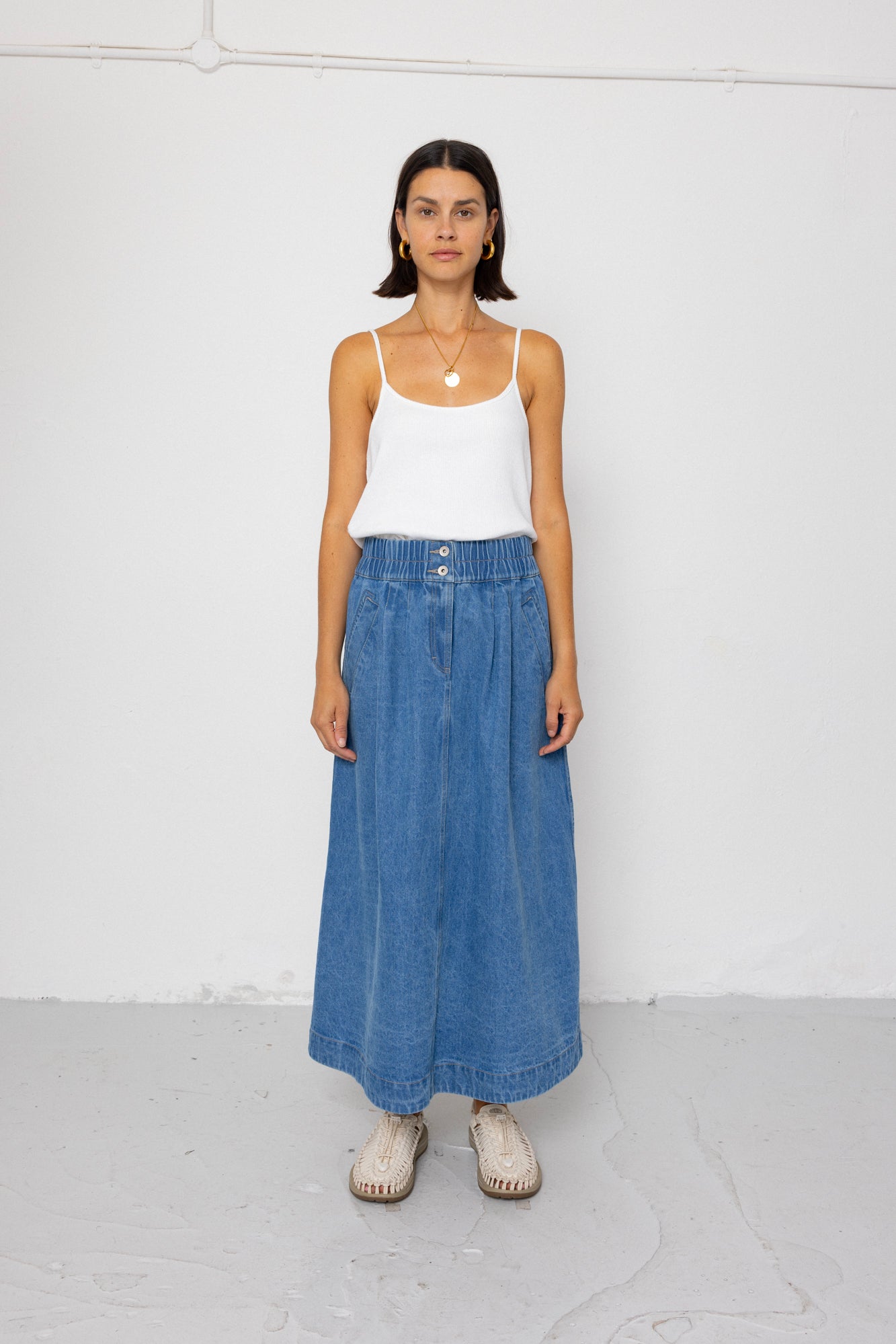 Maxi Skirt - Heavy Bleach Wash