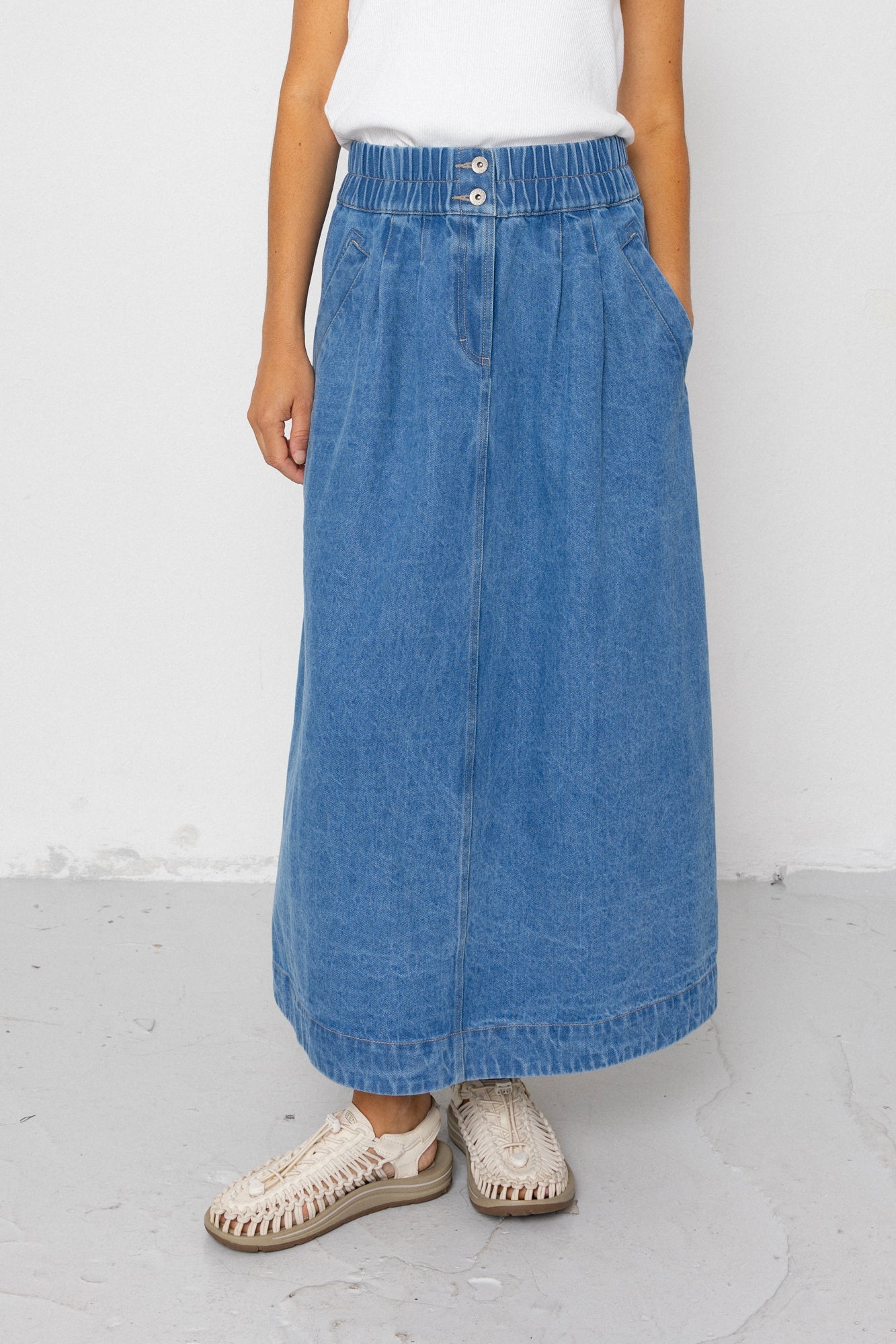 Maxi Skirt - Heavy Bleach Wash