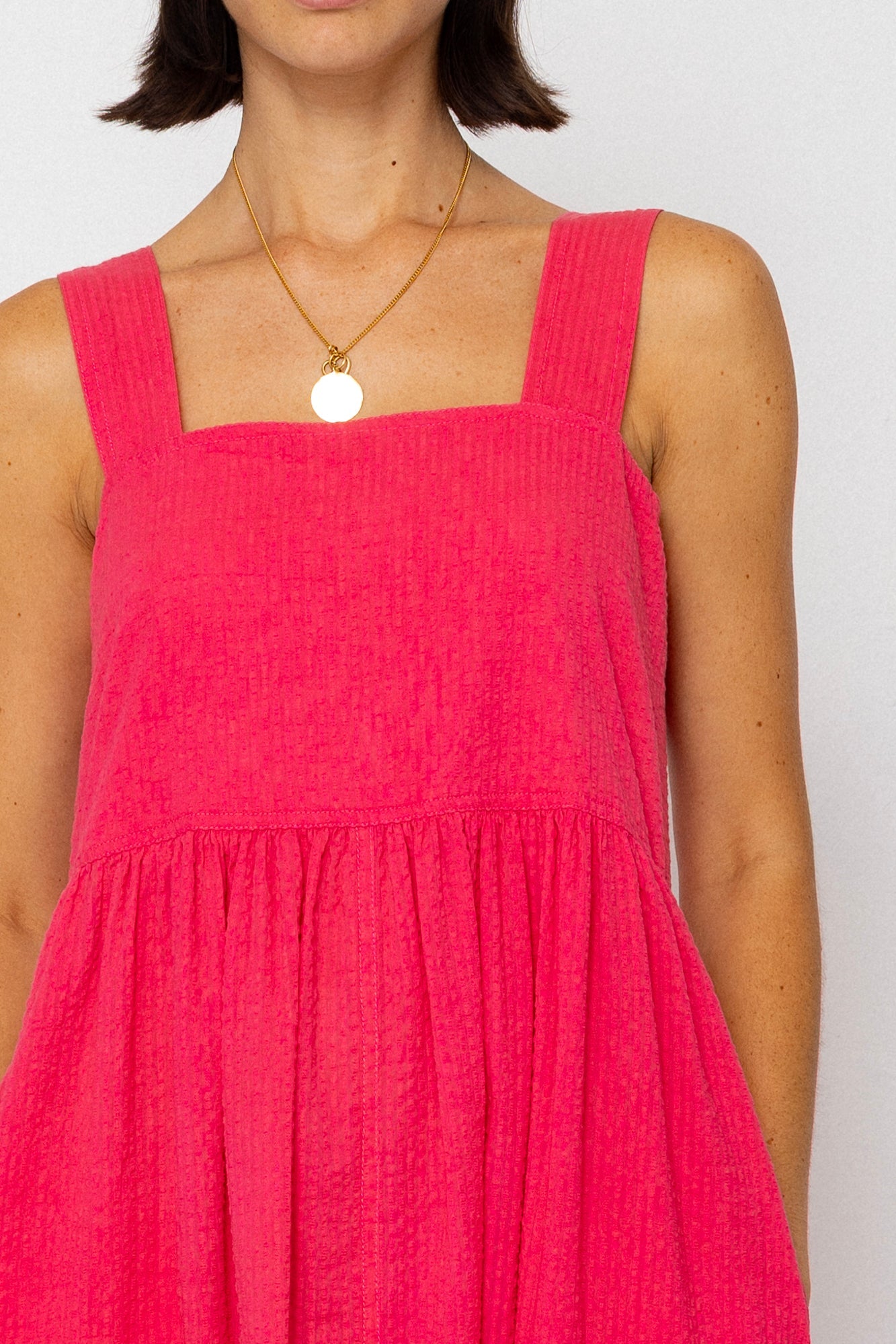 Midi Day Dress - Rose Red