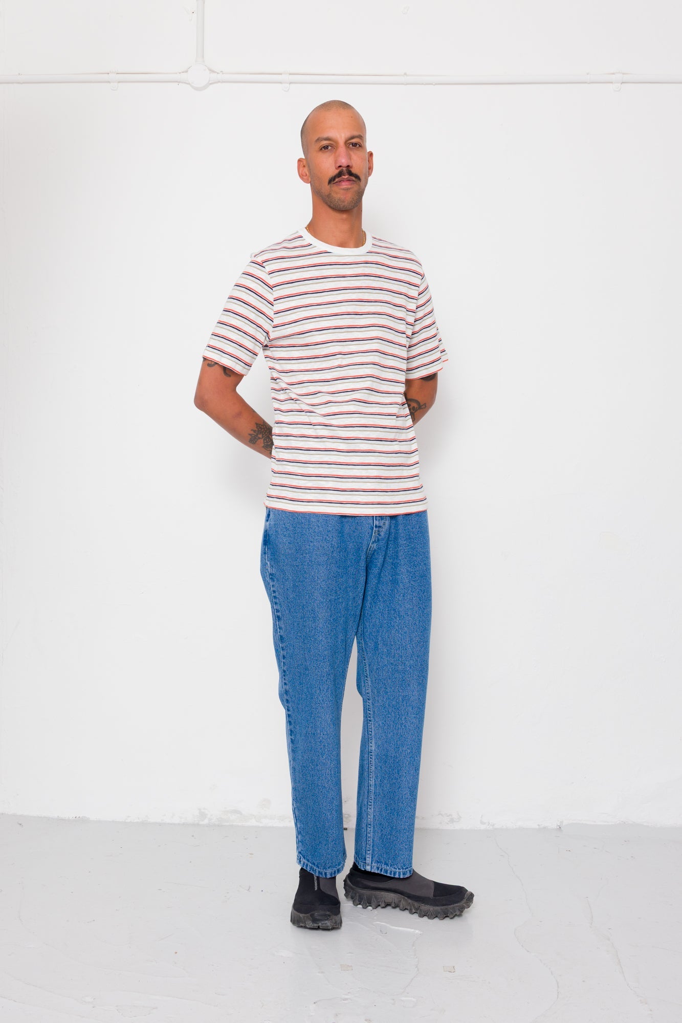 Multistripe T-Shirt - Ecru / Red Oxide Mix