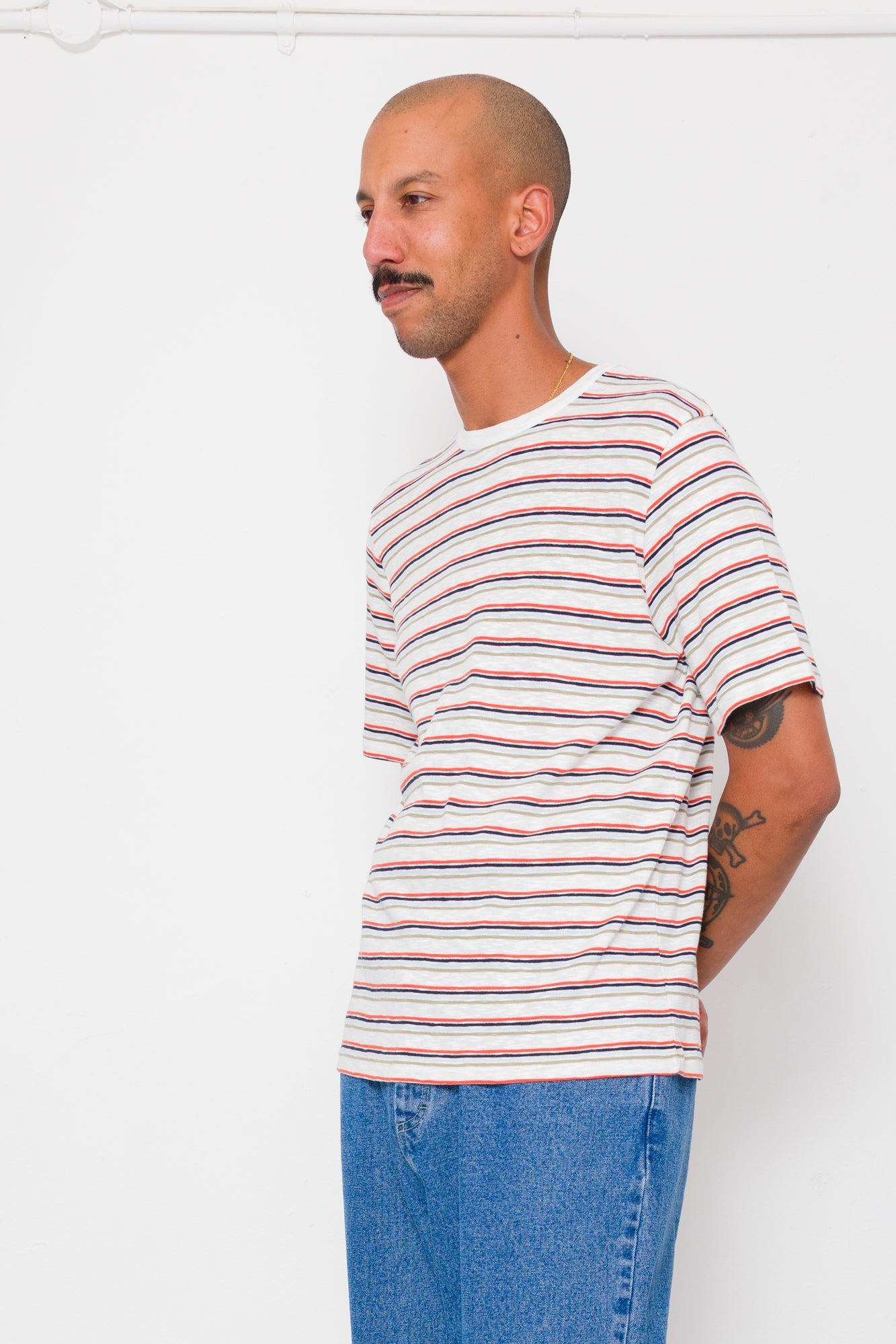 Multistripe T-Shirt - Ecru / Red Oxide Mix