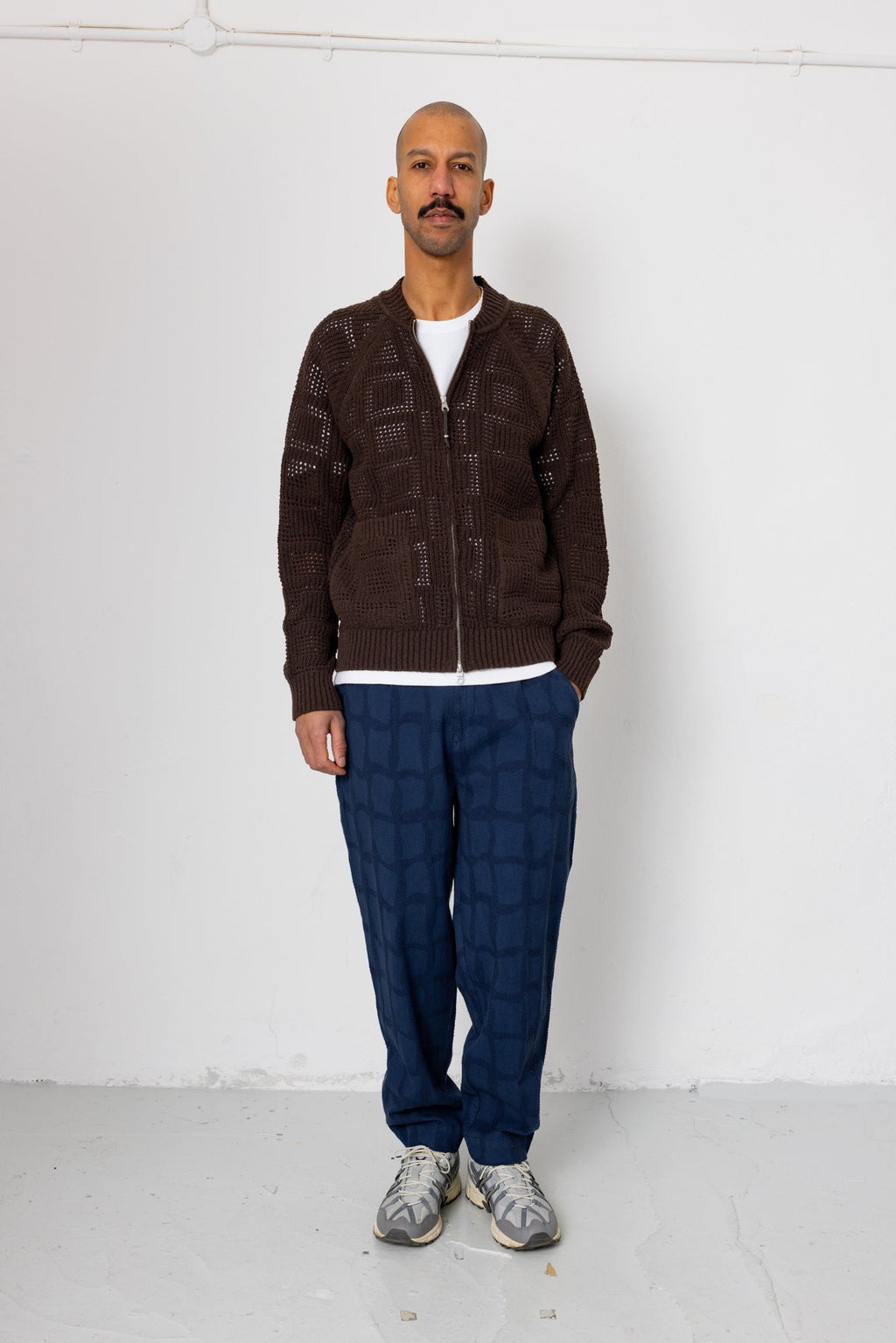 Open Knit Bomber - Chocolate