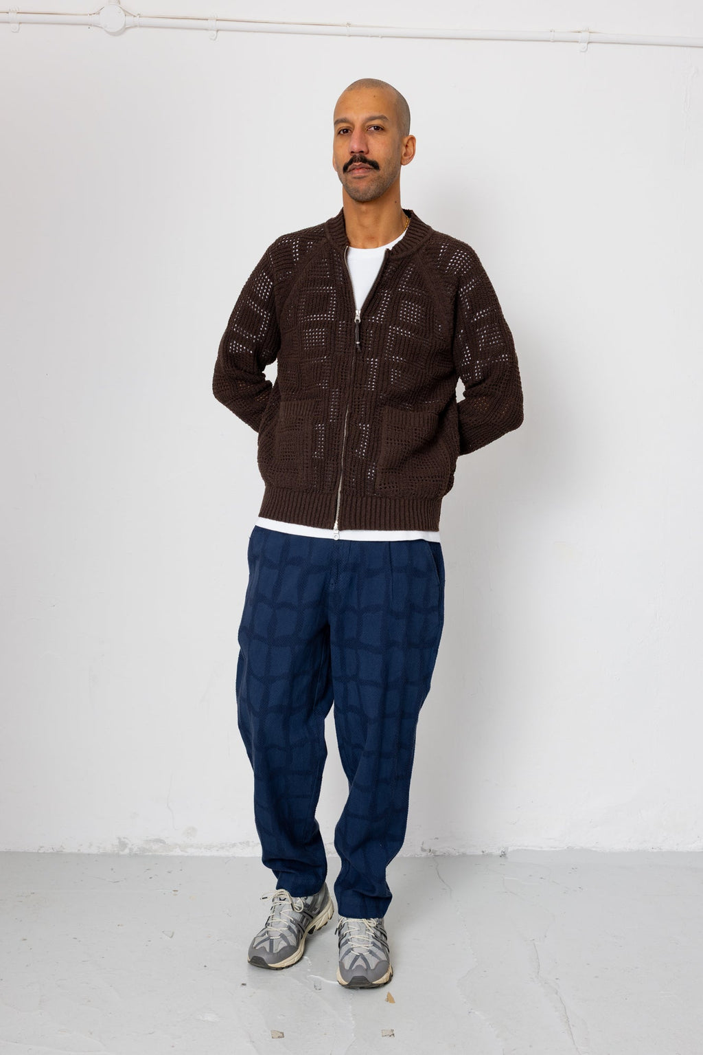 Open Knit Bomber - Chocolate