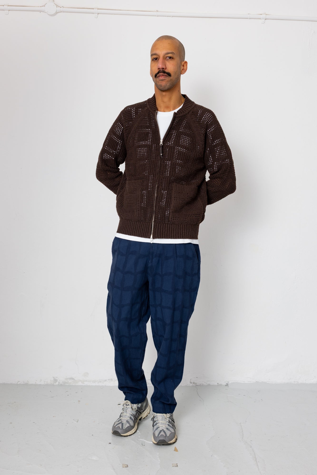 Open Knit Bomber - Chocolate