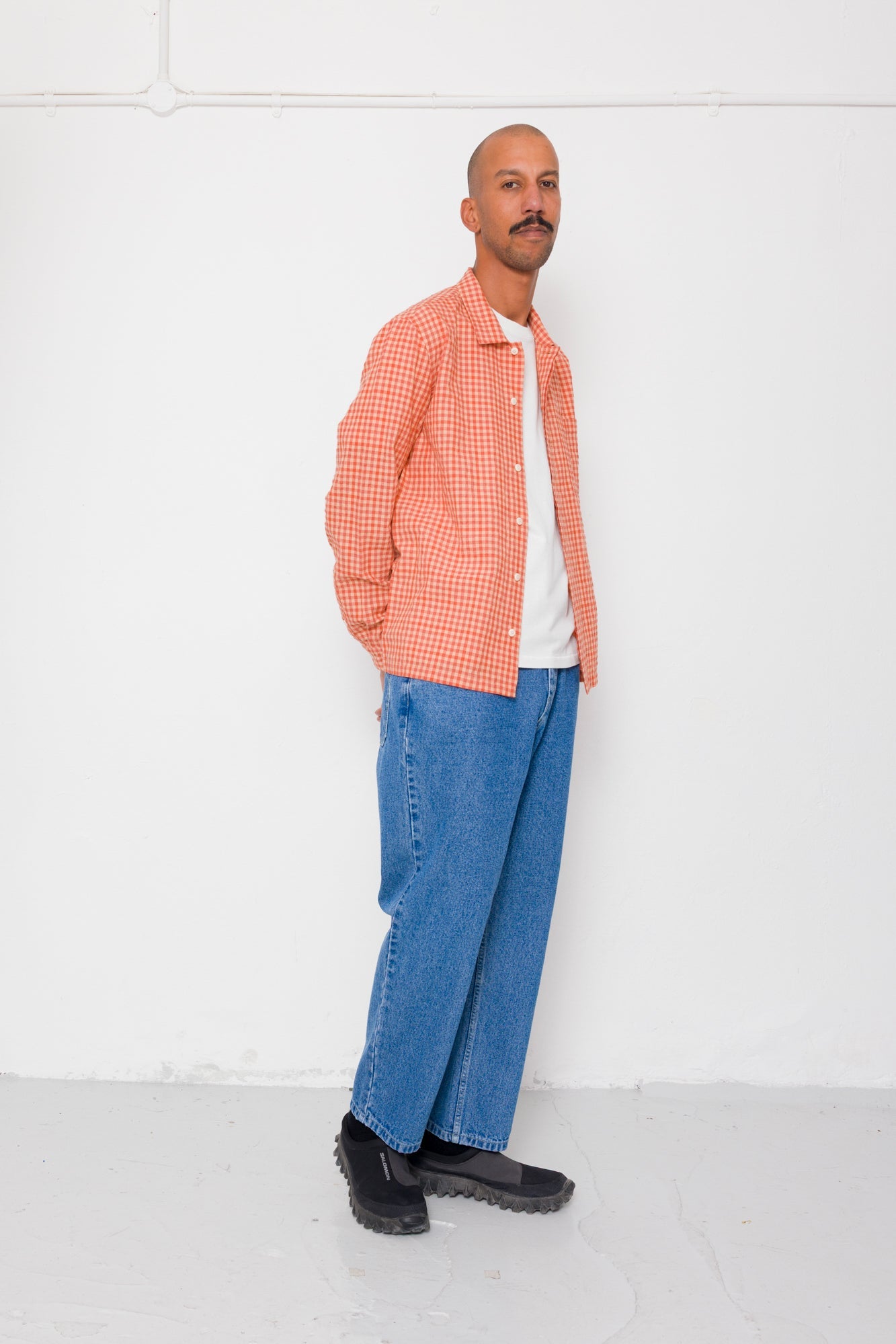 Patch Shirt - Red Oxide Textured Check