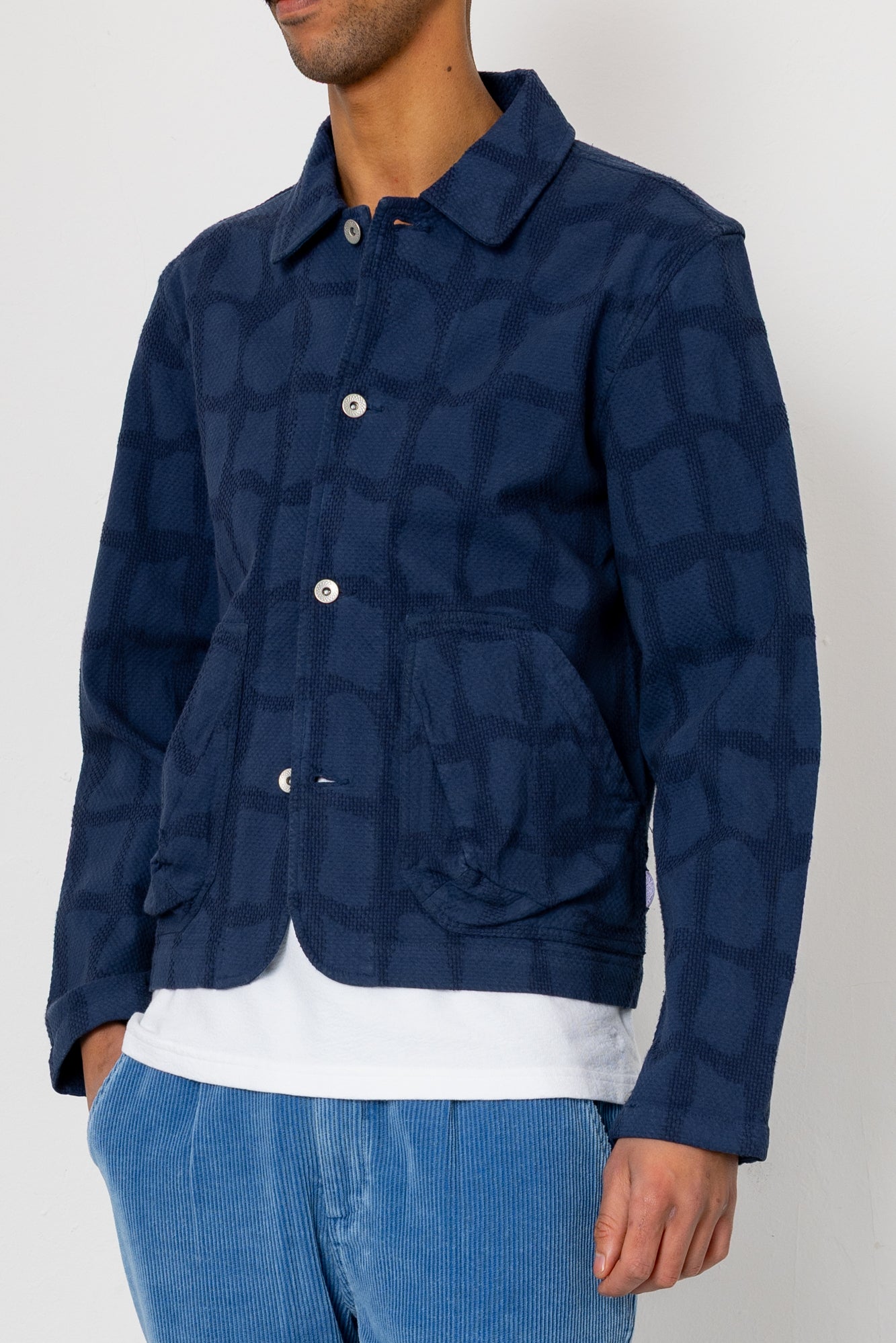Prism Jacket - Irregular Block Jacquard Navy