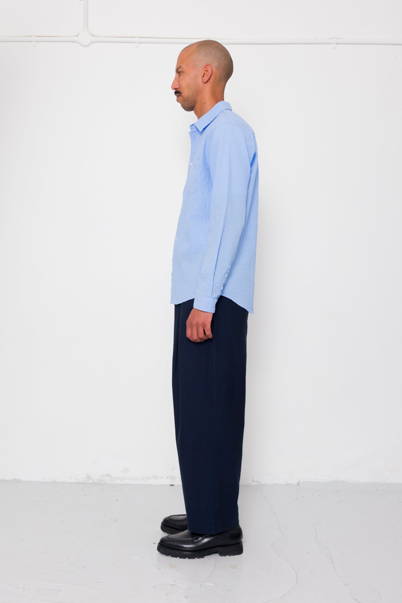 Relaxed Fit Shirt - Blue Bubble Seersucker