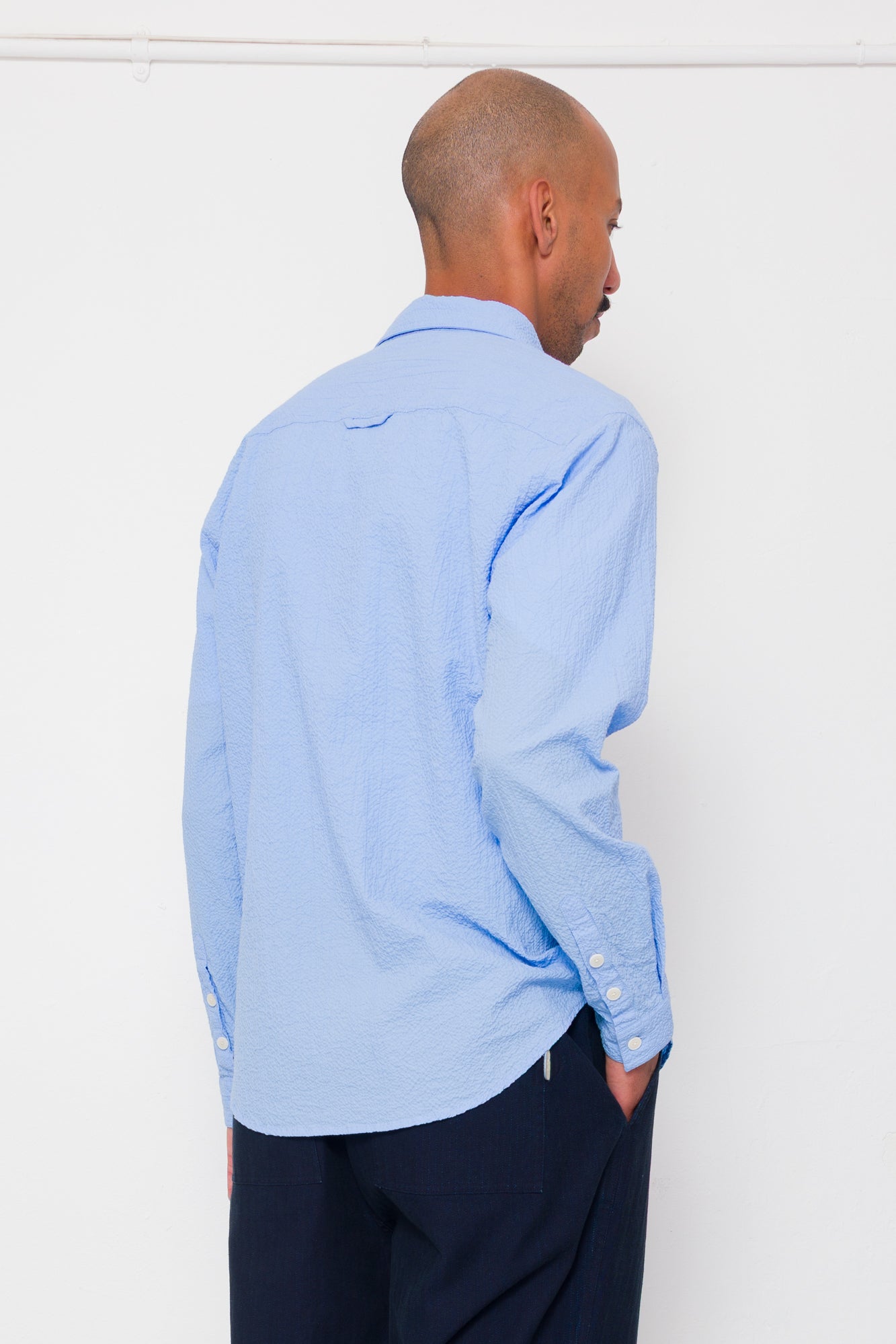 Relaxed Fit Shirt - Blue Bubble Seersucker