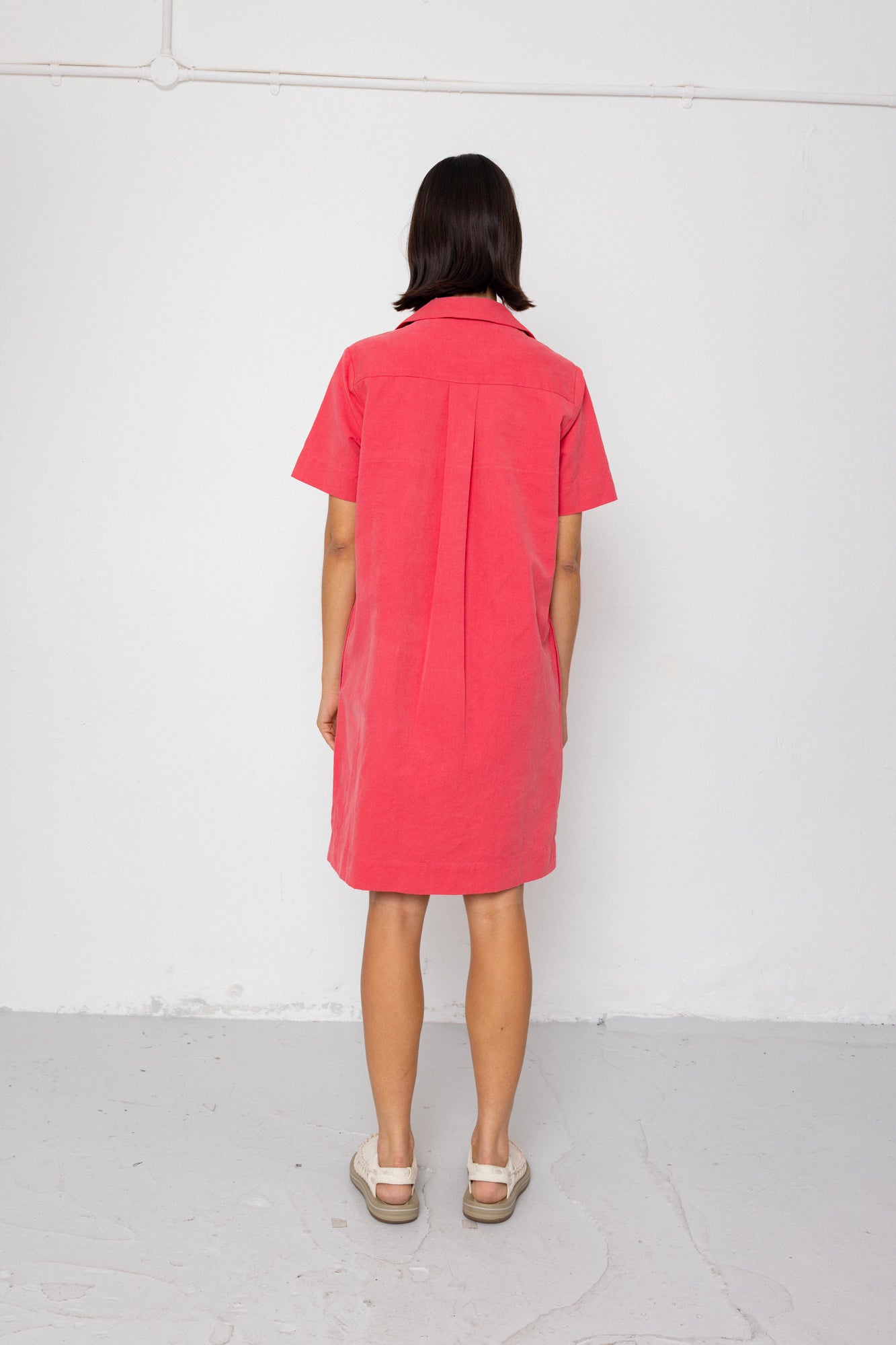 Shirt Dress - Rose Red