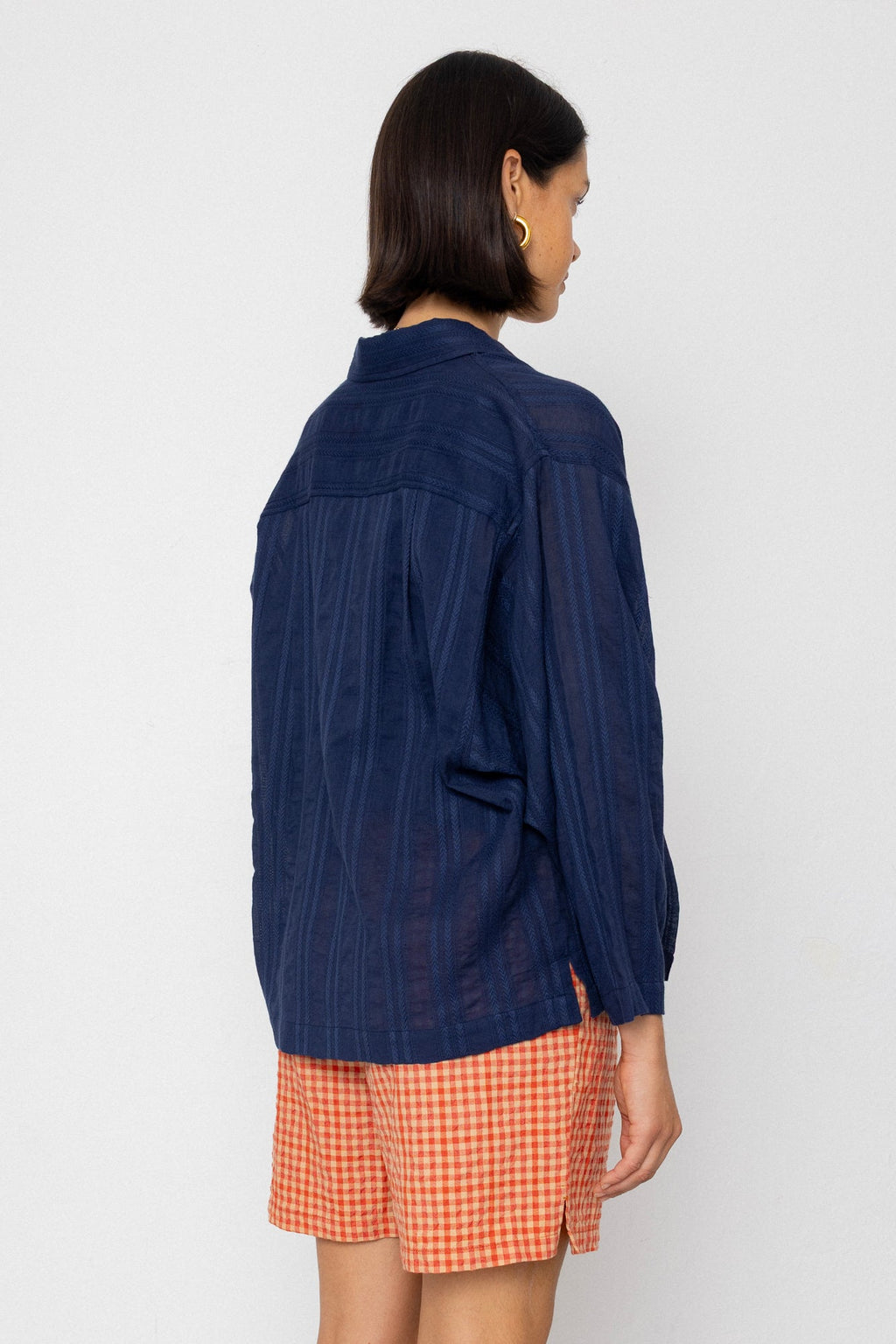 Archive Shirt - Dark Navy Dobby Stripe
