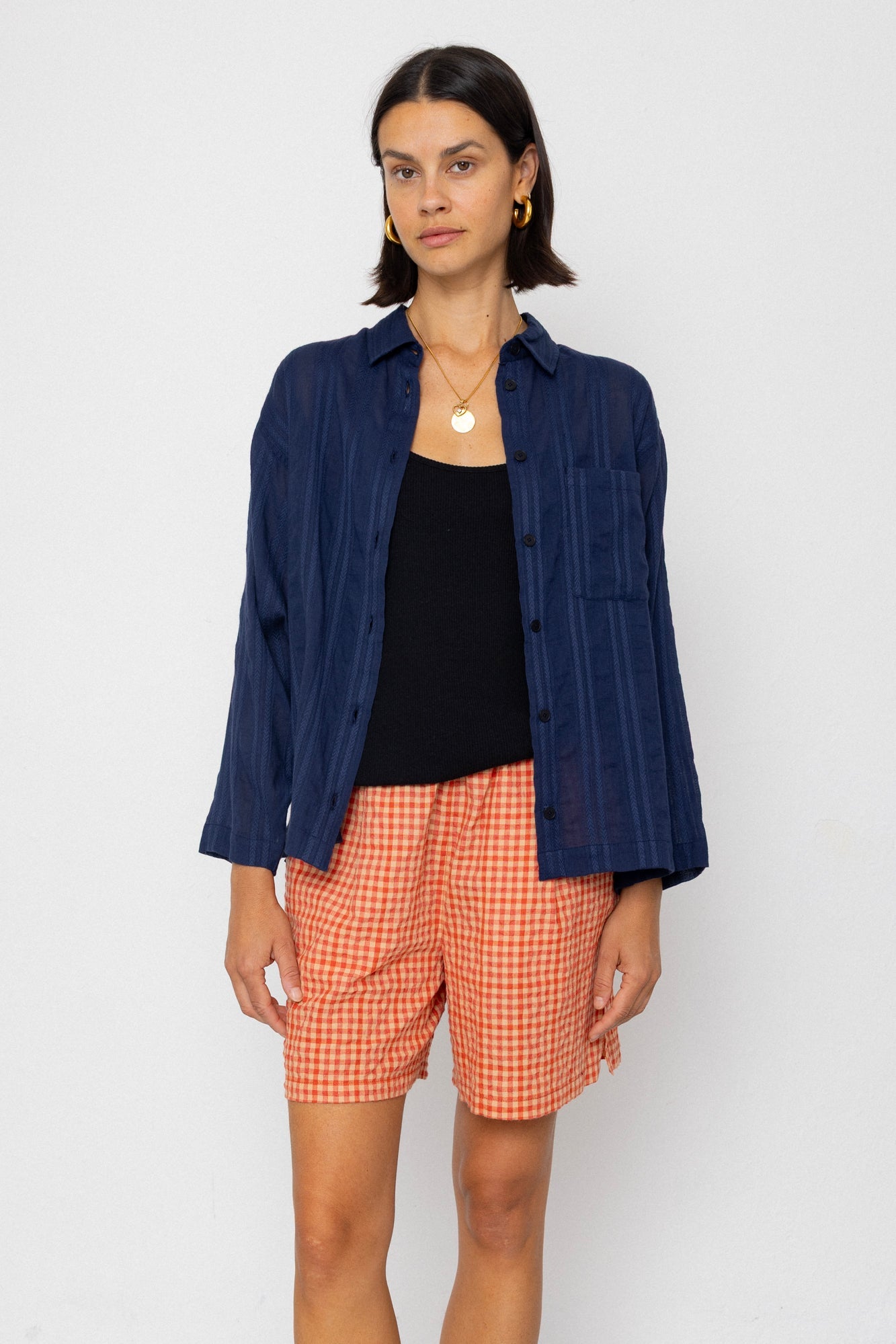 Archive Shirt - Dark Navy Dobby Stripe
