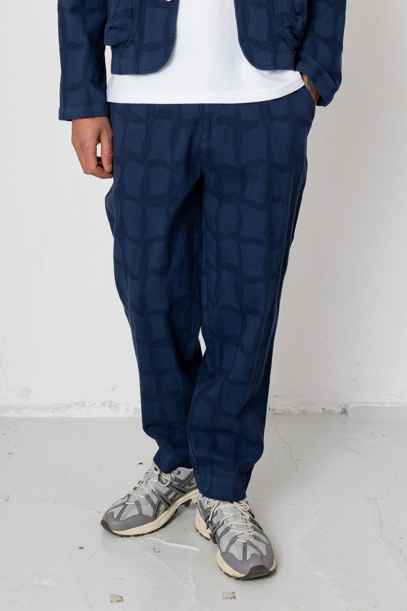 Signal Pant - Irregular Block Jacquard Navy