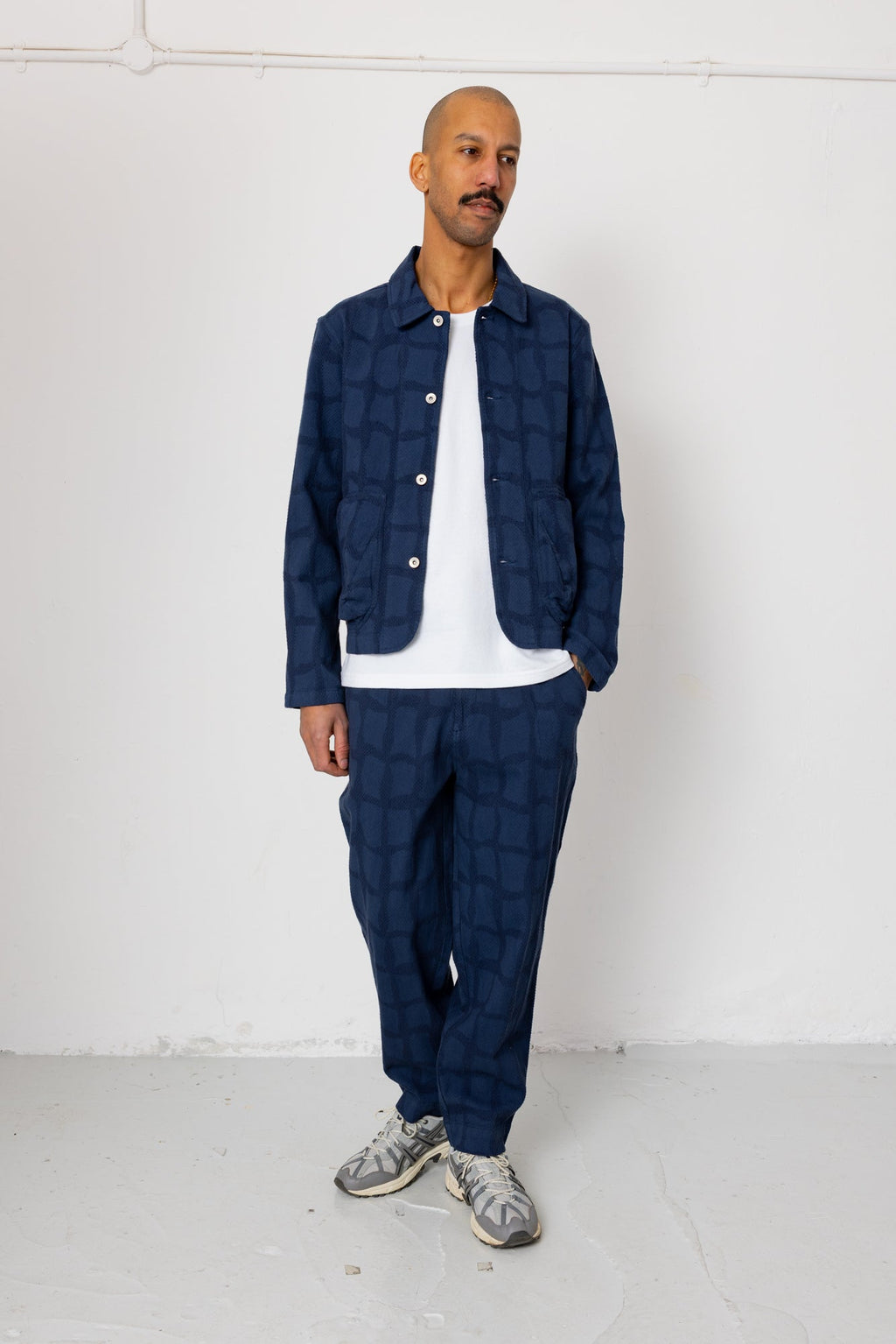 Signal Pant - Irregular Block Jacquard Navy