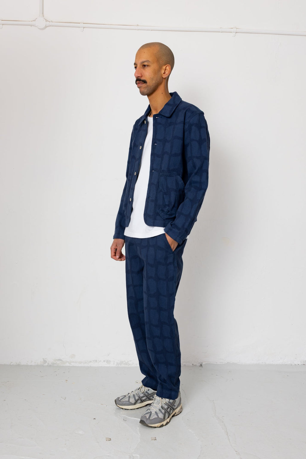 Signal Pant - Irregular Block Jacquard Navy
