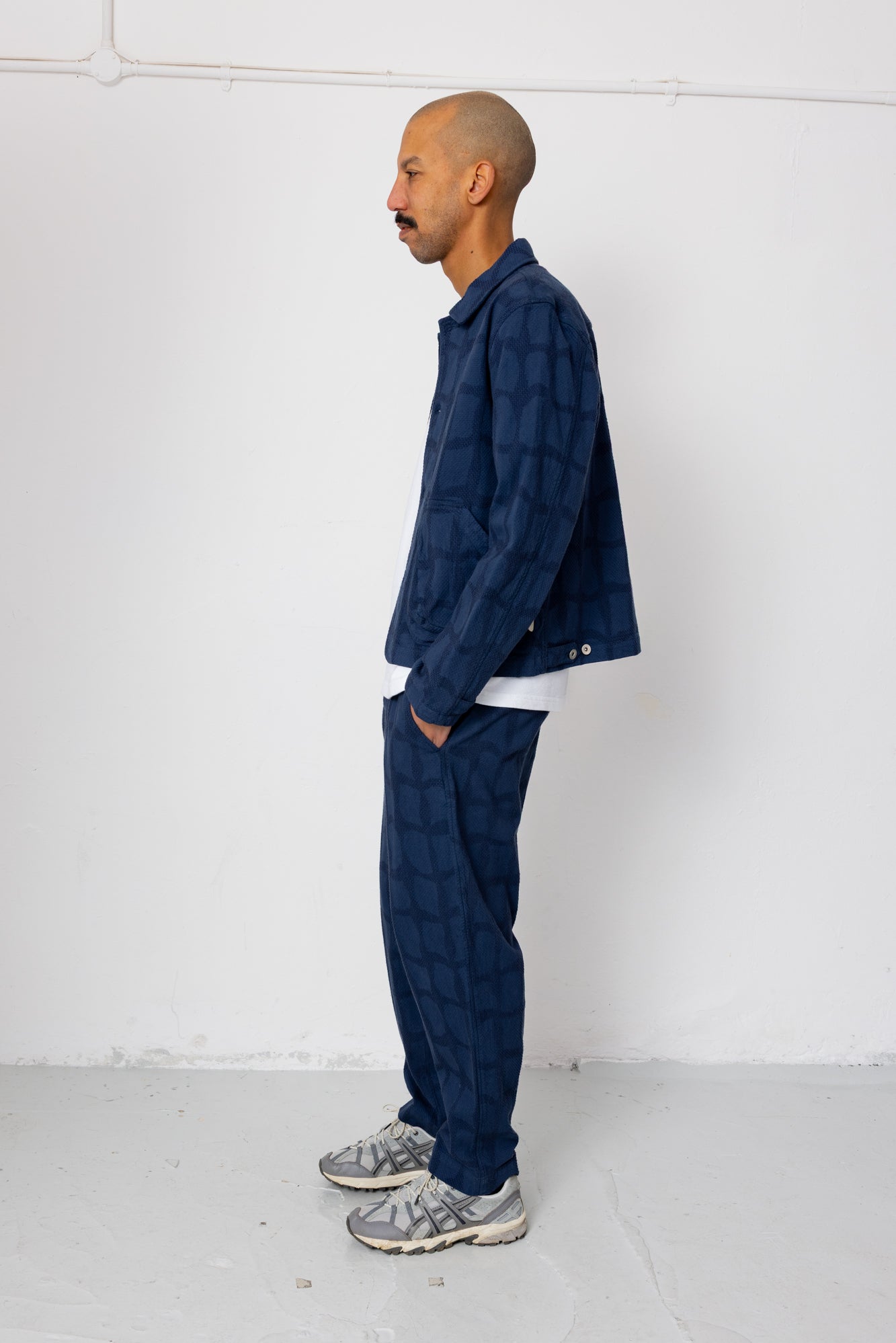 Signal Pant - Irregular Block Jacquard Navy