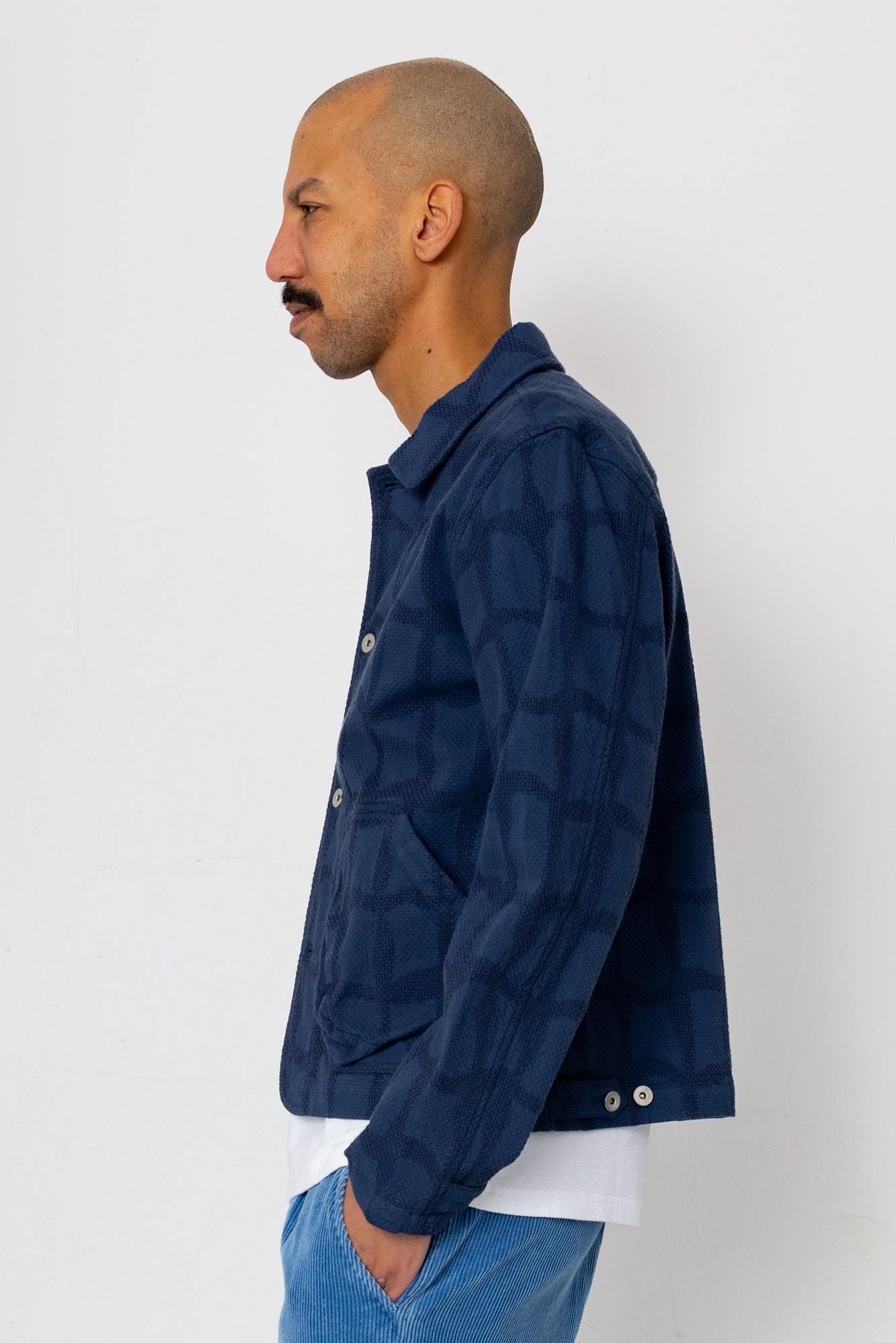 Prism Jacket - Irregular Block Jacquard Navy