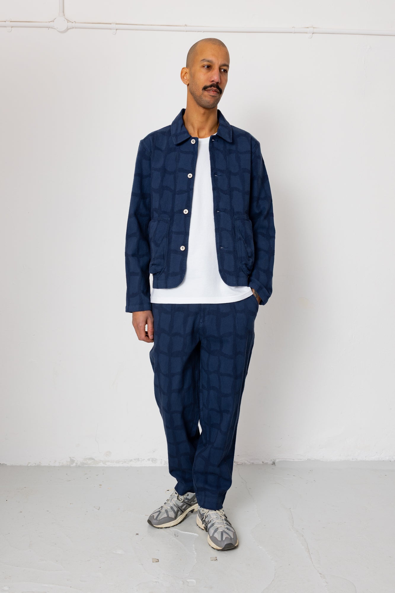 Prism Jacket - Irregular Block Jacquard Navy