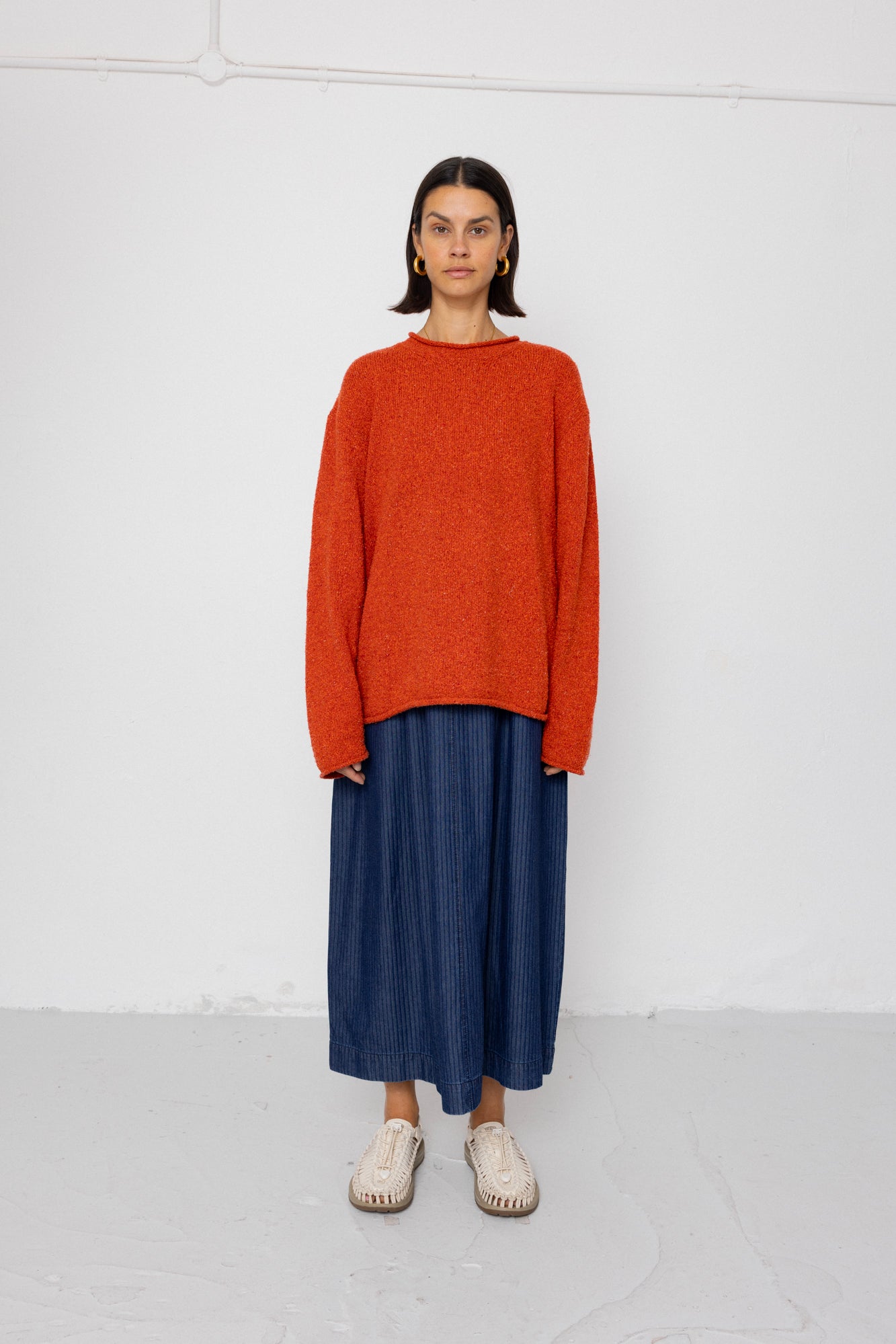Slouch Crew Jumper - Red Oxide