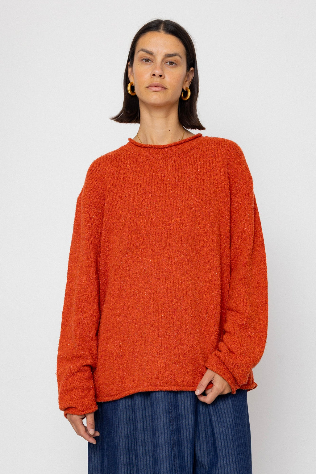 Slouch Crew Jumper - Red Oxide