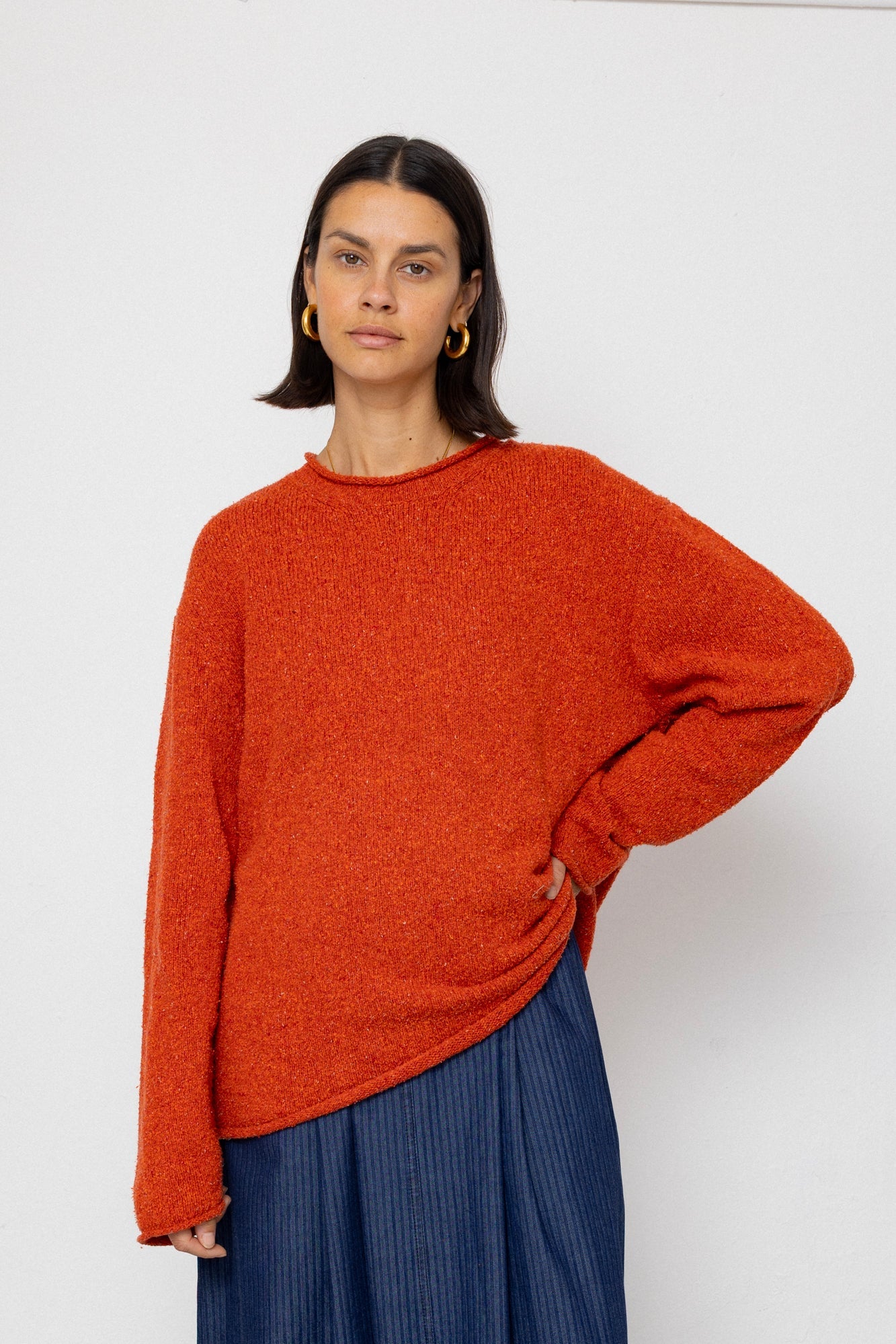 Slouch Crew Jumper - Red Oxide