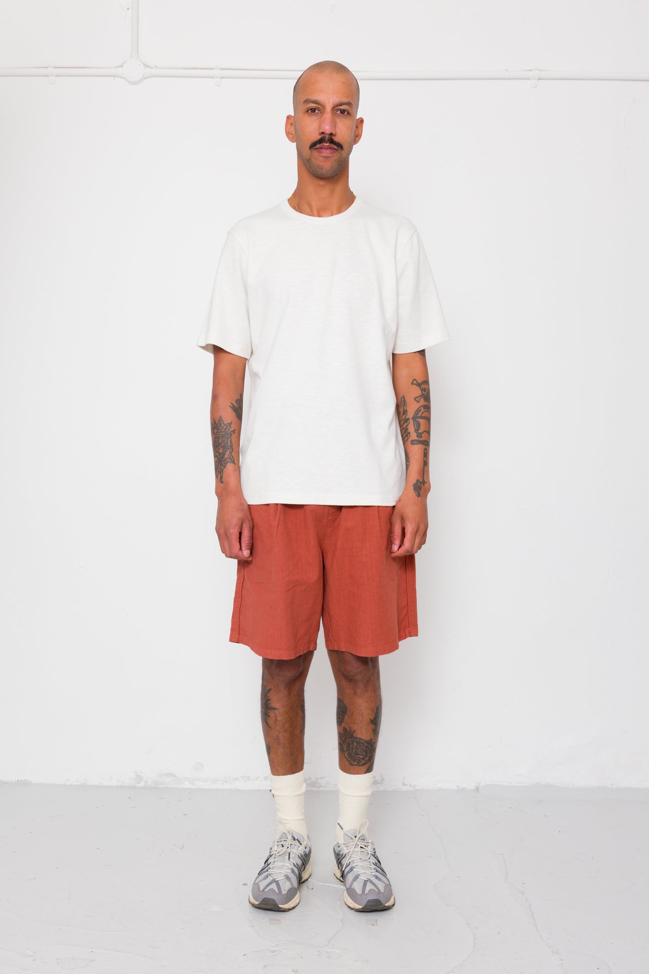 Slub Embroidered T-Shirt - Off White