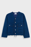 Lightweight Liner Jacket - Indigo Microcheck
