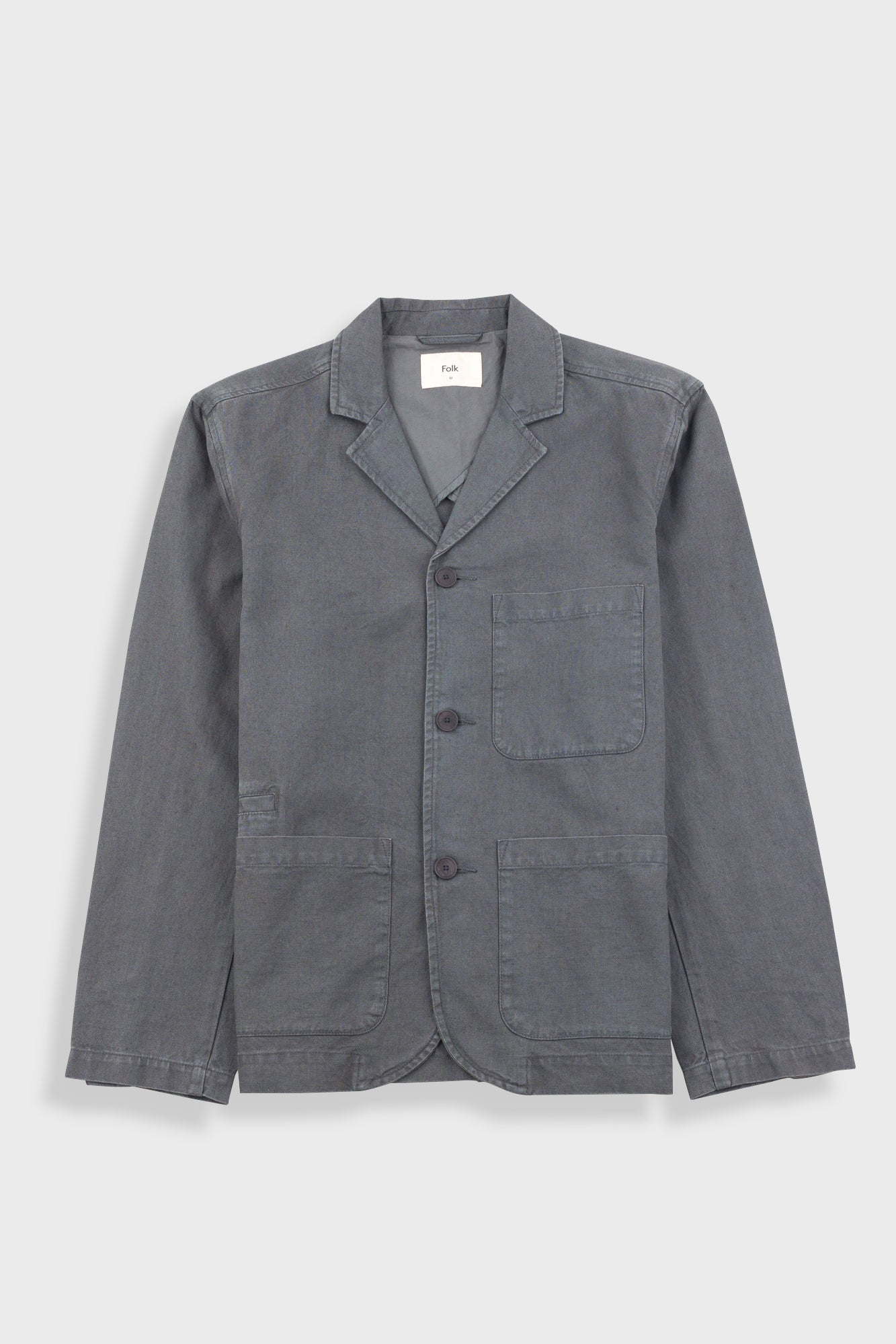 Wide Fit Blazer - Charcoal Hemp Canvas