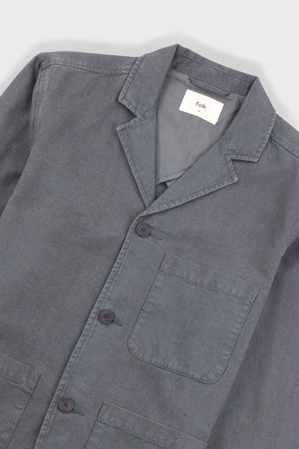 Wide Fit Blazer - Charcoal Hemp Canvas