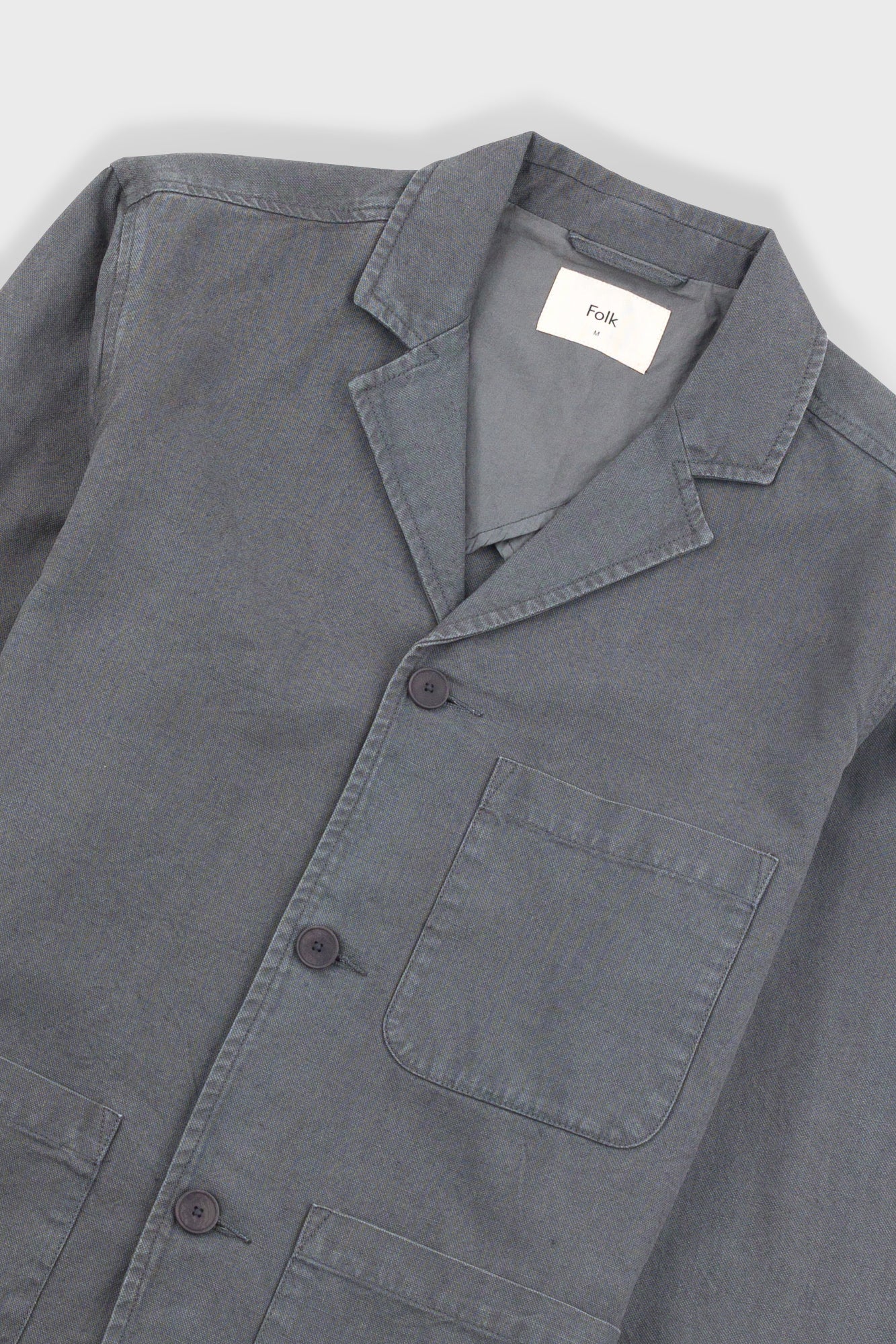 Wide Fit Blazer - Charcoal Hemp Canvas