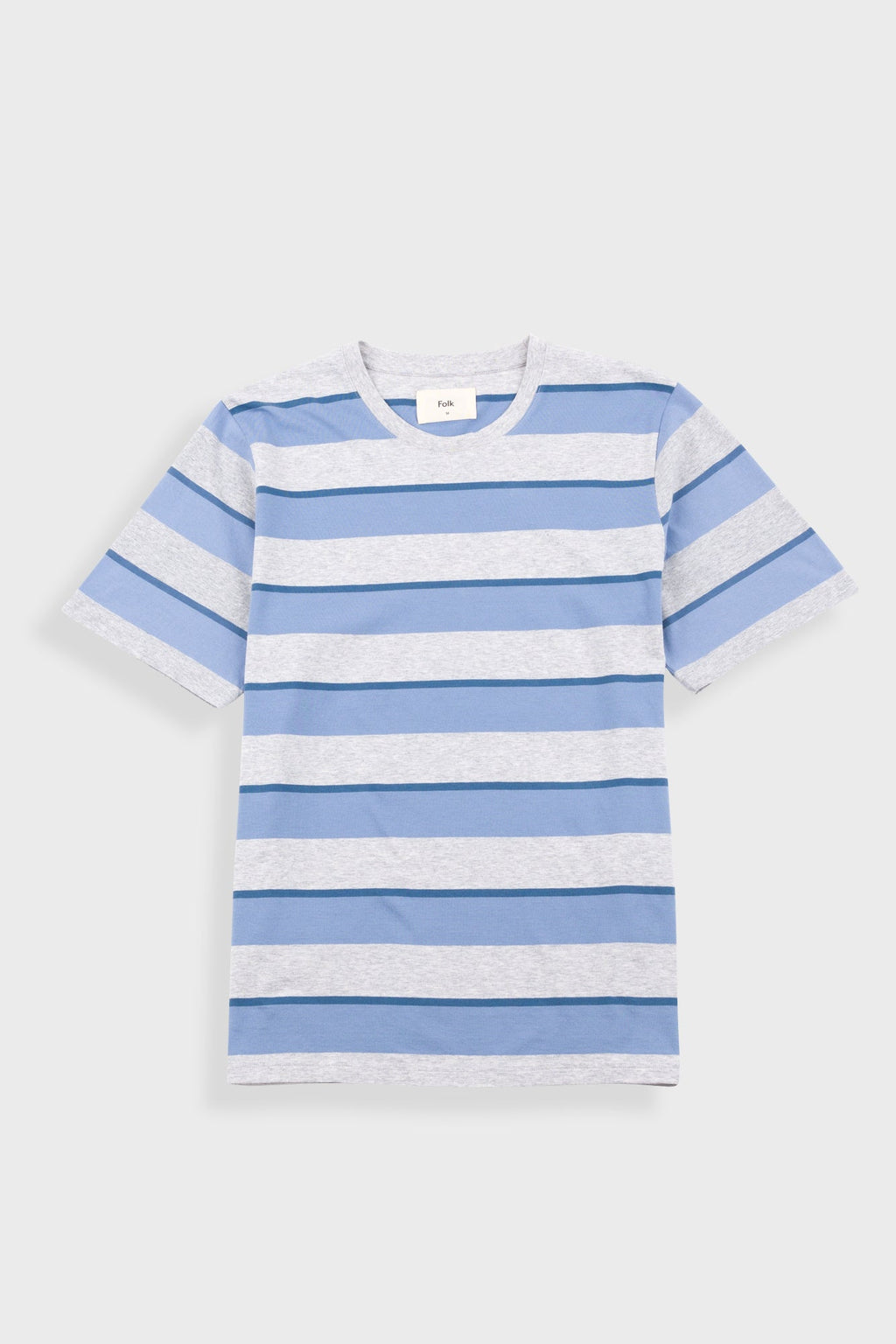 Shadow Stripe T-Shirt - Soft Blue Melange