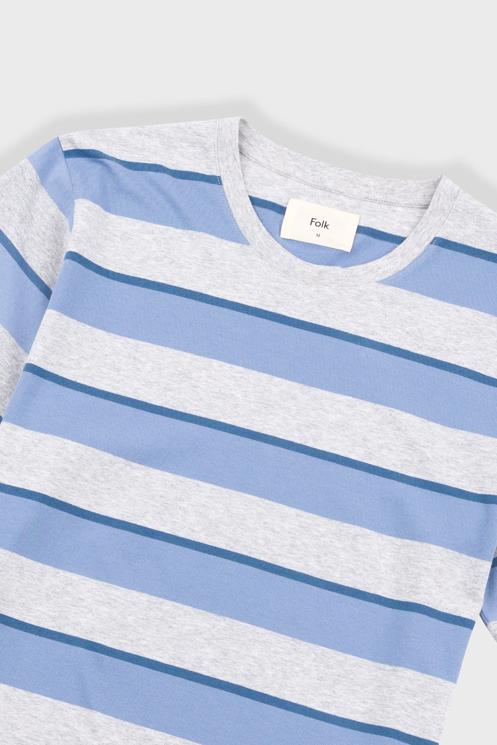 Shadow Stripe T-Shirt - Soft Blue Melange