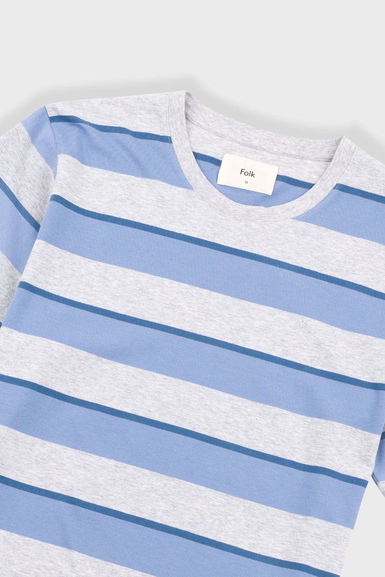 Shadow Stripe T-Shirt - Soft Blue Melange