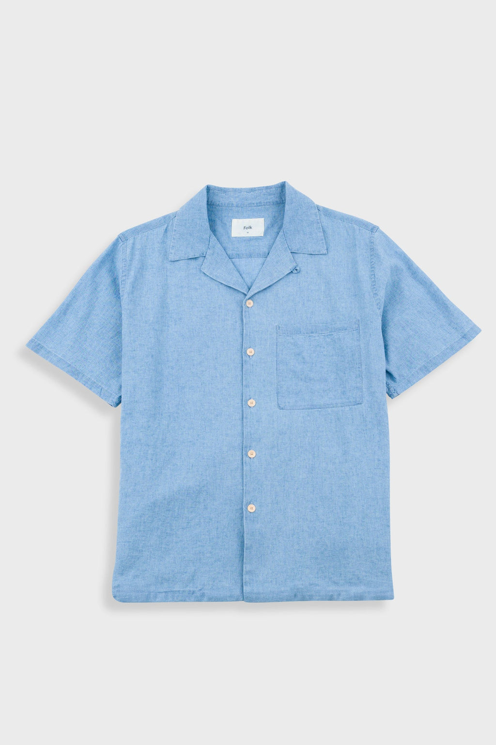 Relaxed Soft Collar Shirt - Indigo Microcheck