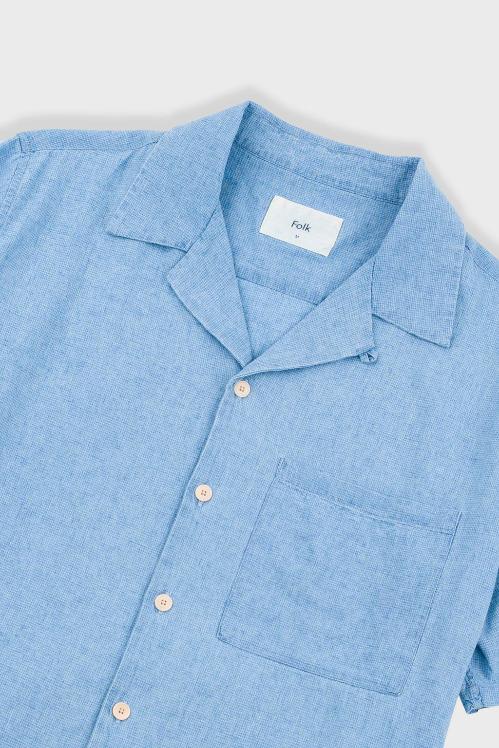 Relaxed Soft Collar Shirt - Indigo Microcheck