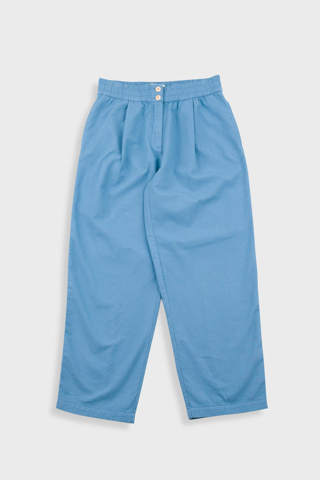 Drawcord Baggy Pants - Light Indigo Topstitch