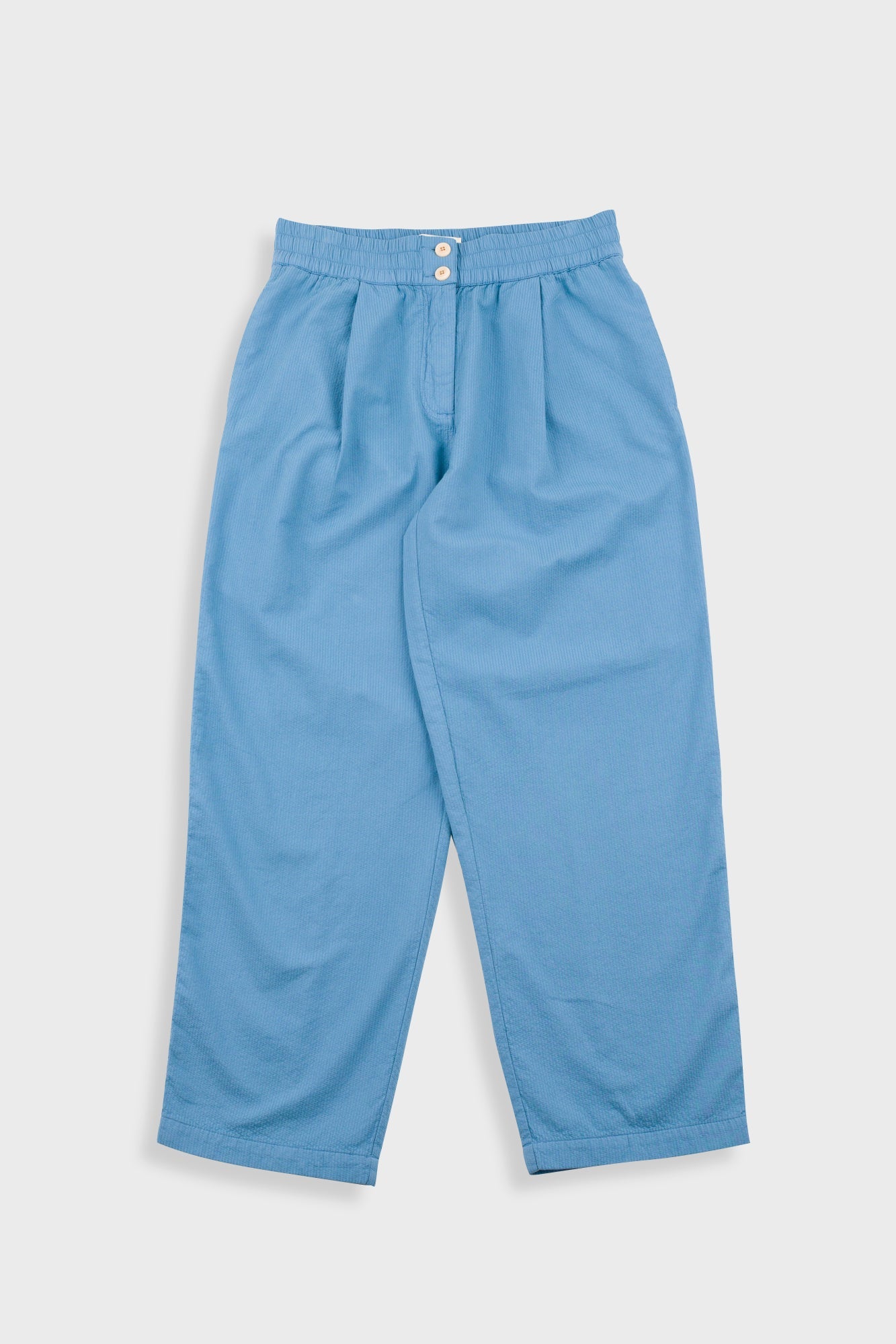 Drawcord Baggy Pants - Light Indigo Topstitch