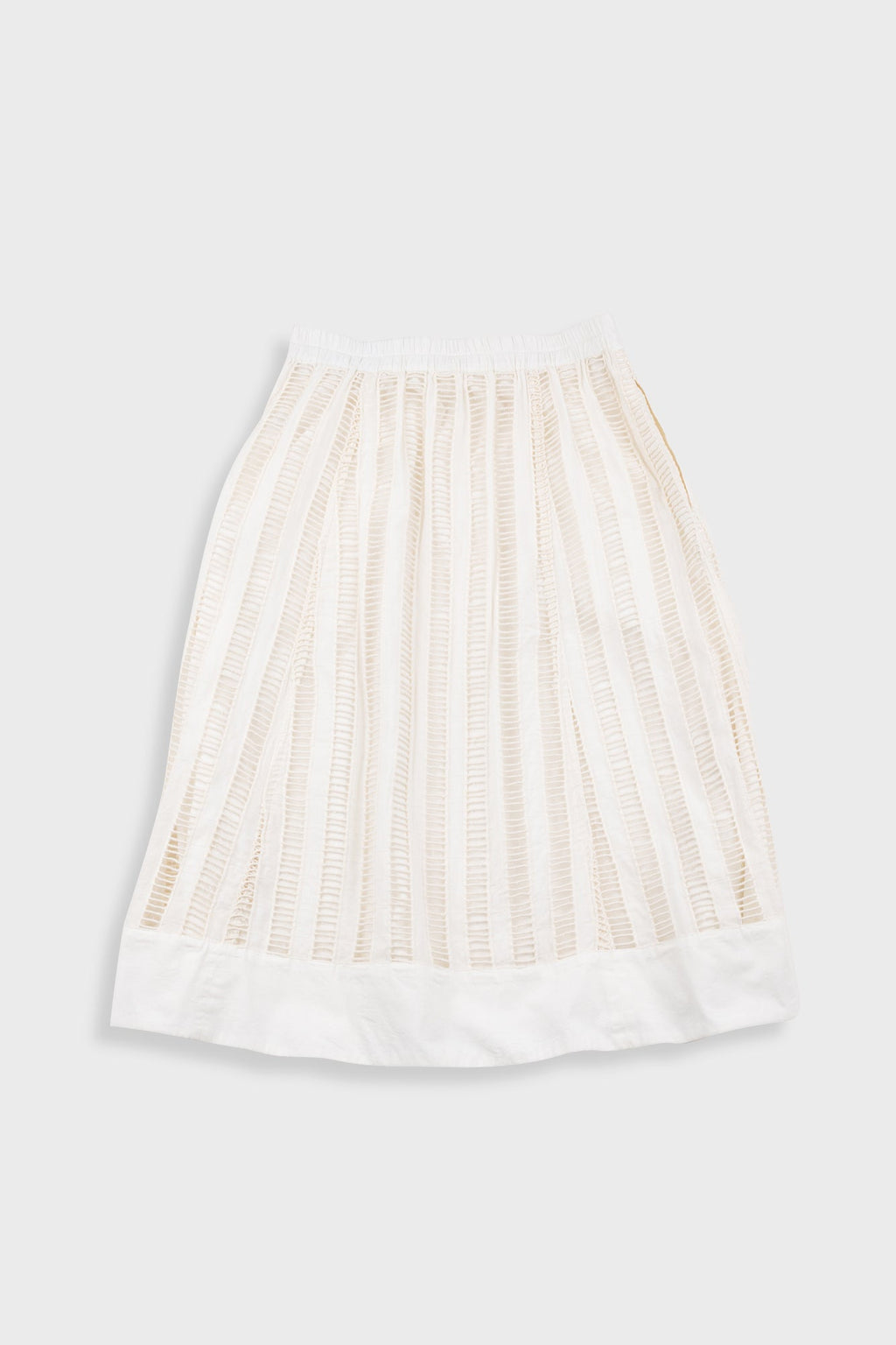 Full Seam Skirt - Ecru Ladder Embroidery